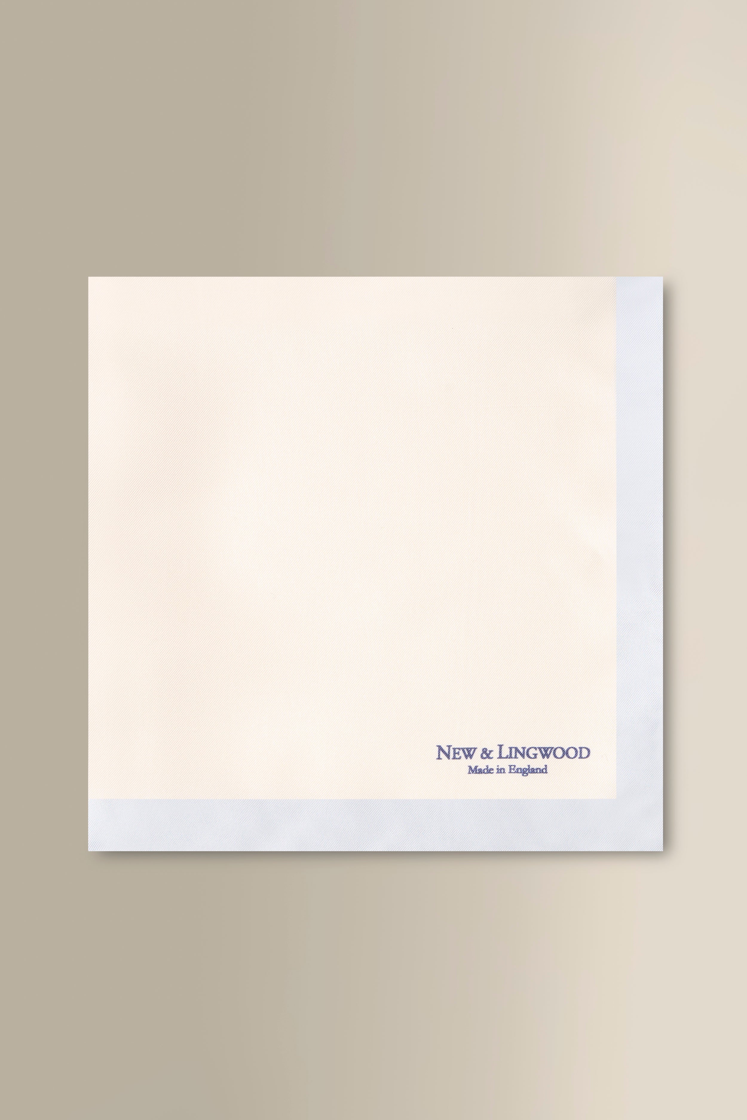 White & Sky Border Silk Pocket Square