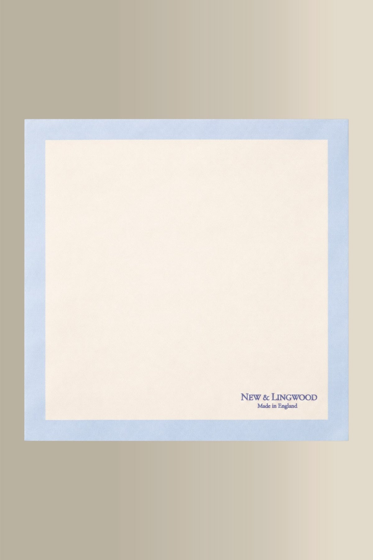 White & Sky Border Silk Pocket Square
