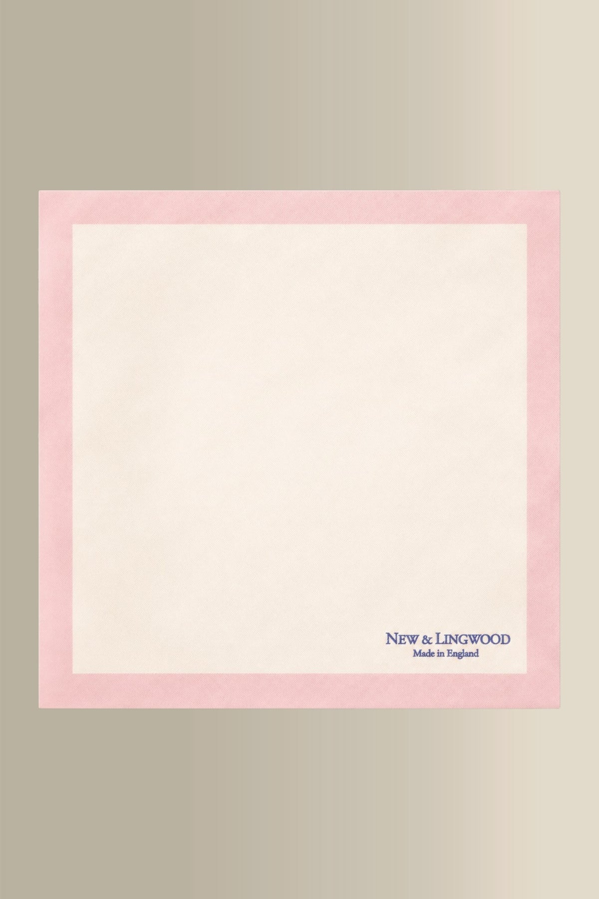 White & Pink Border Silk Pocket Square