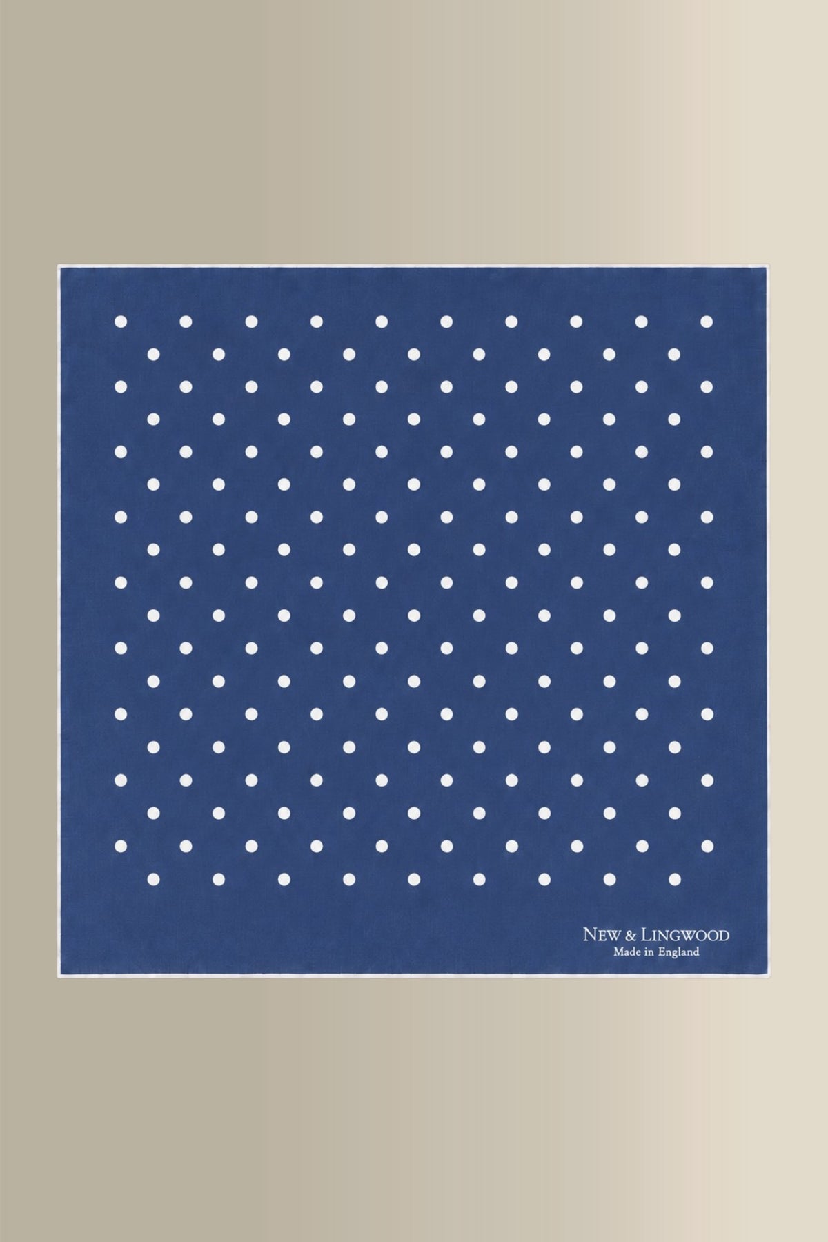 Navy & White Polka Dot Silk Pocket Square
