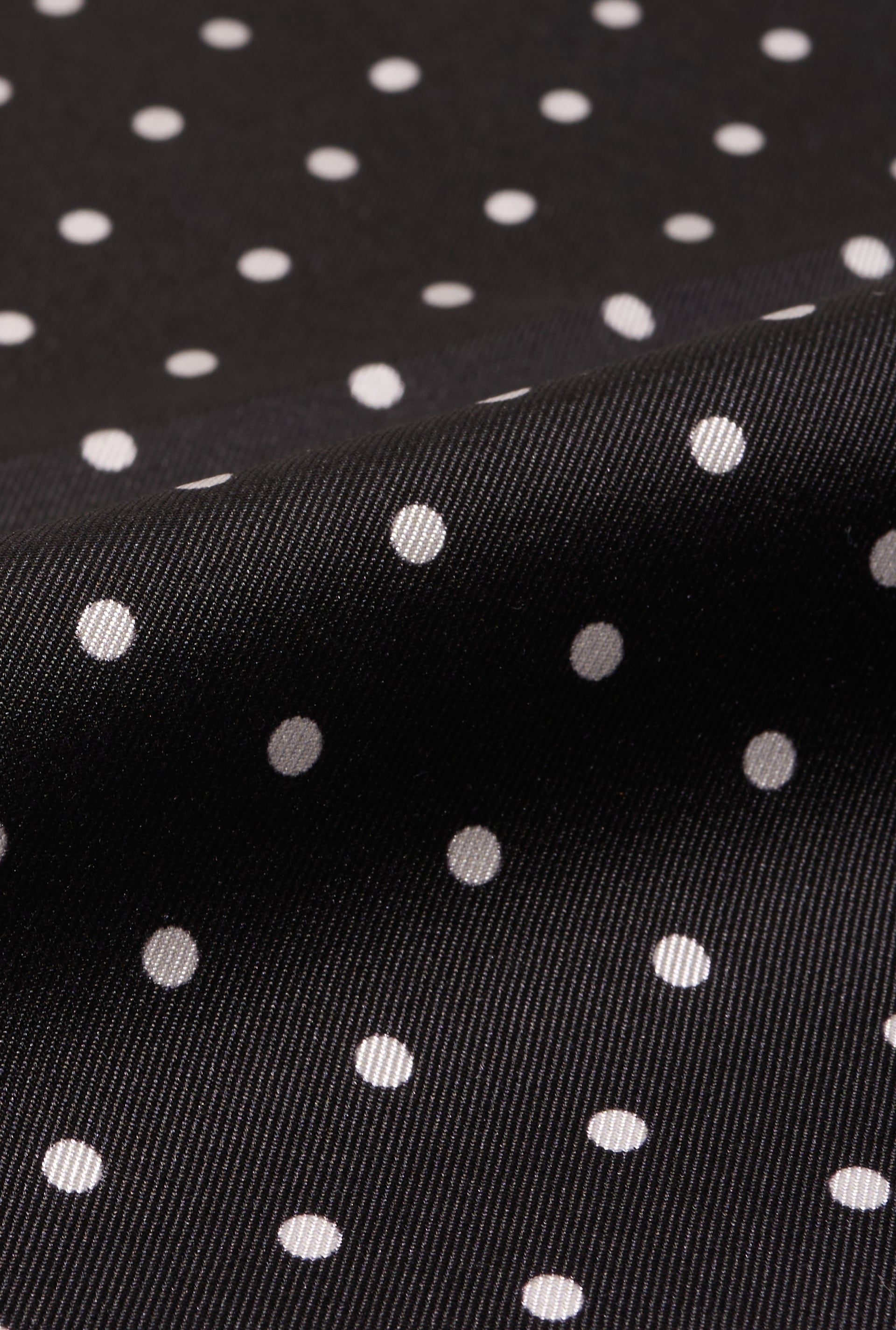 Black & White Polka Dot Silk Pocket Square