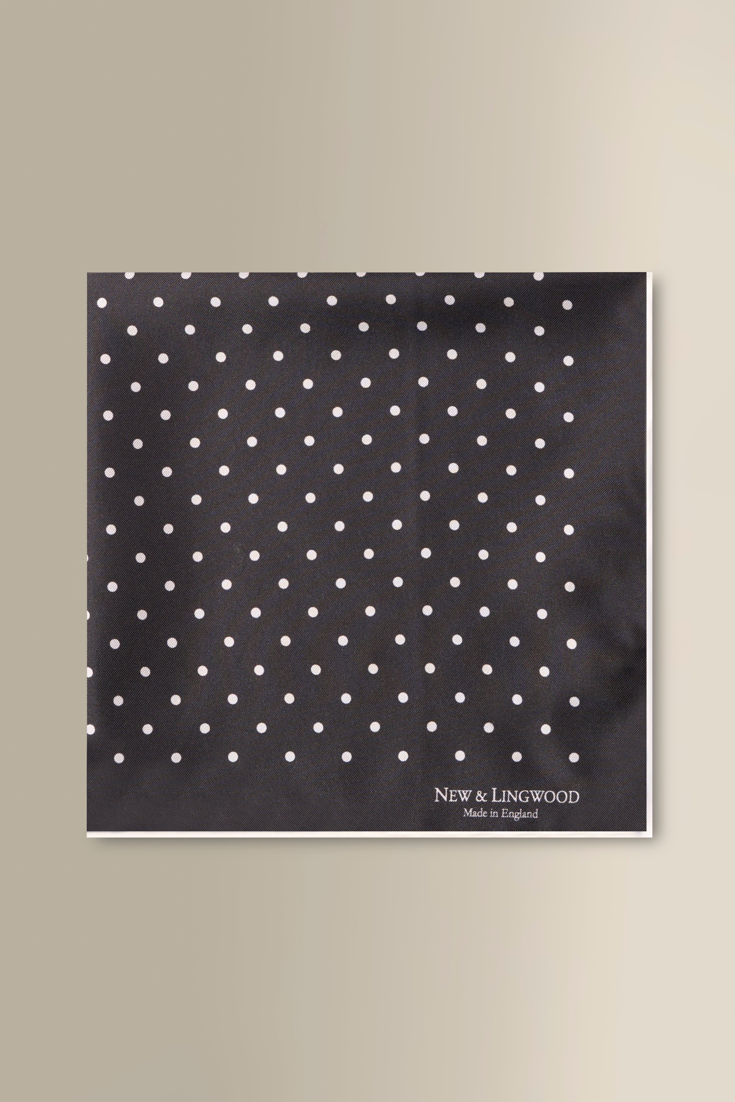 Black & White Polka Dot Silk Pocket Square