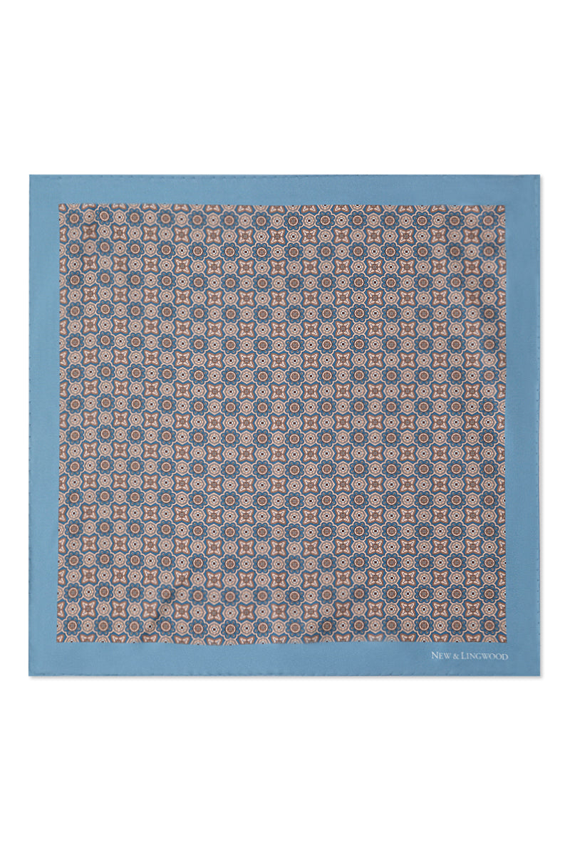 Navy Micro Pattern Silk Pocket Square