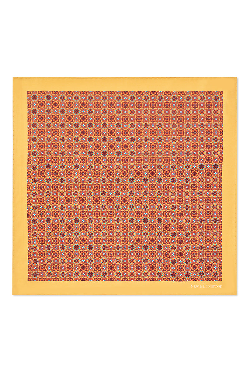 Yellow Micro Floral Silk Pocket Square