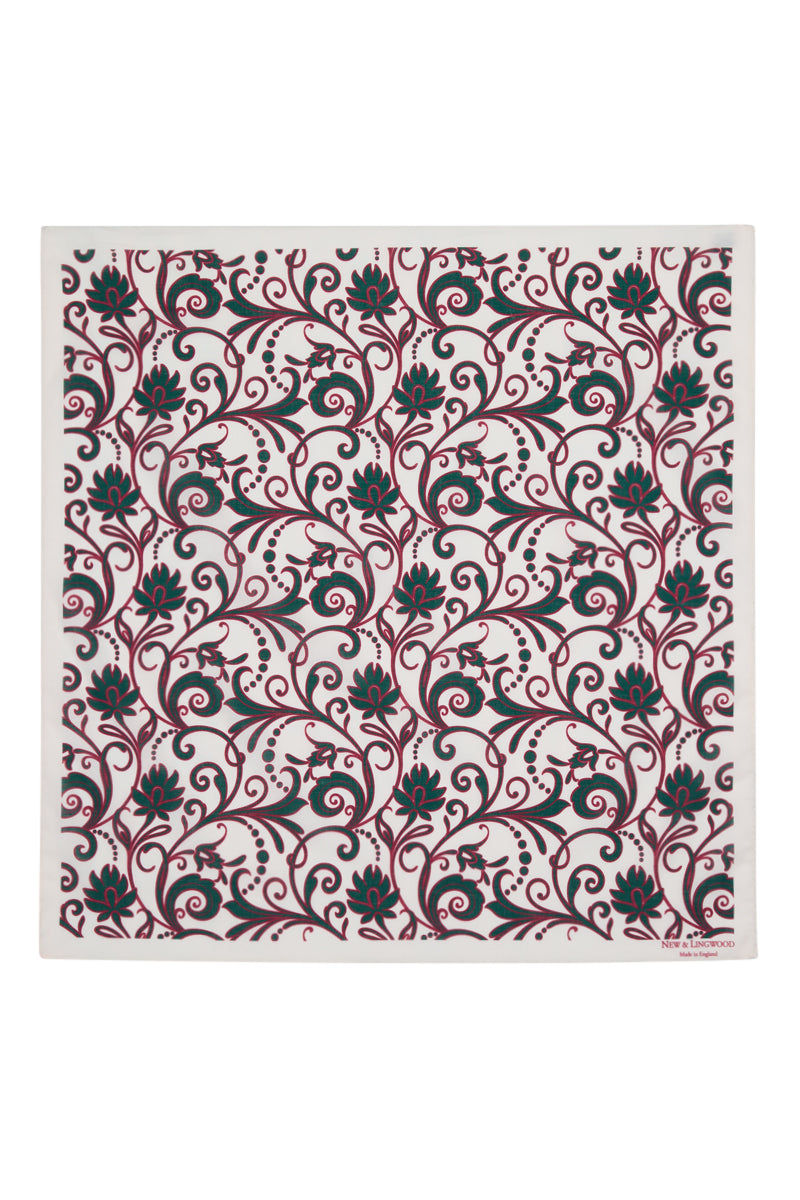 Cream Floral Print Cotton Bandana