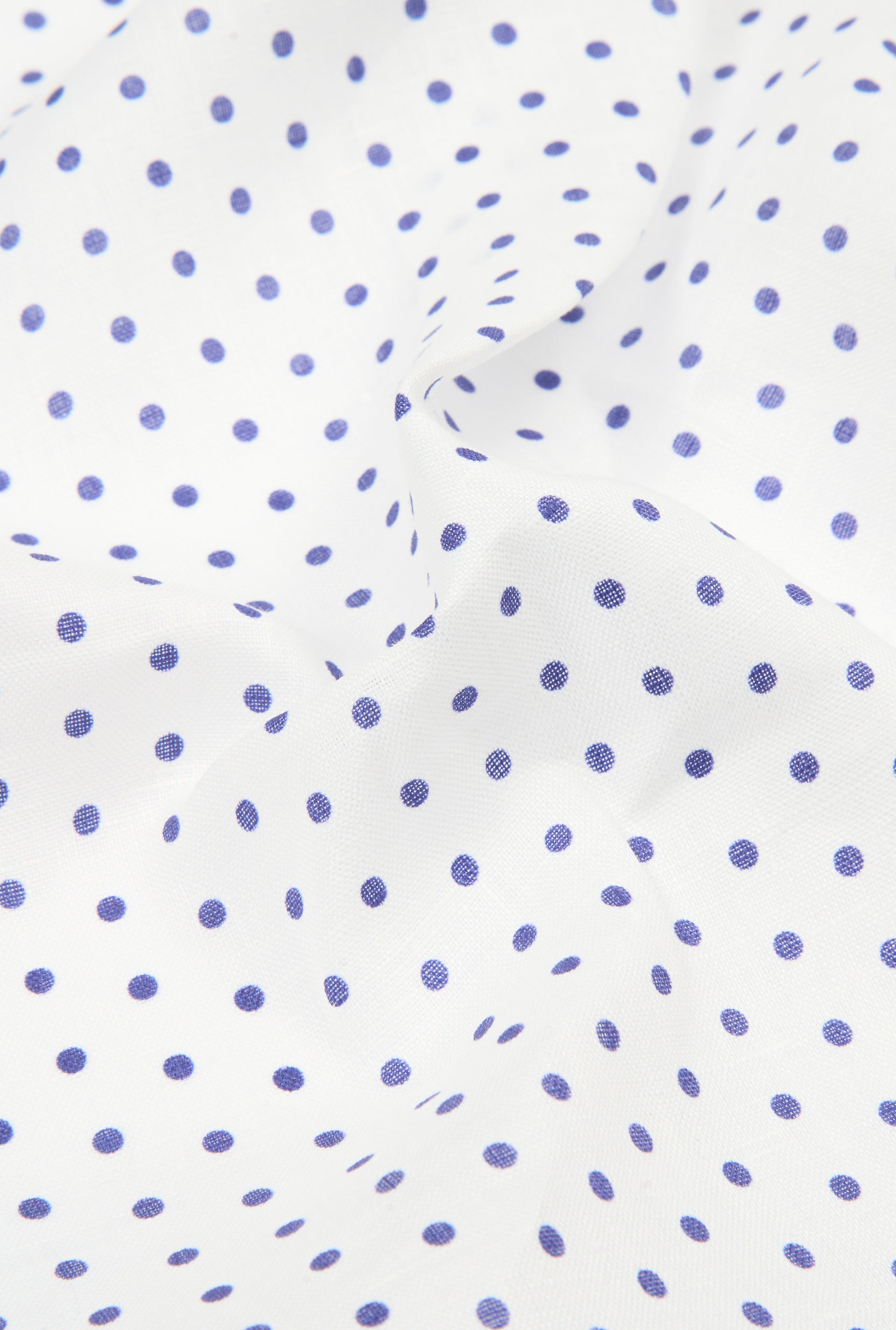 Brown & Navy Polka Dot Linen Pocket Square