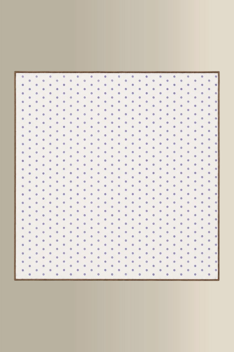 Brown & Navy Polka Dot Linen Pocket Square