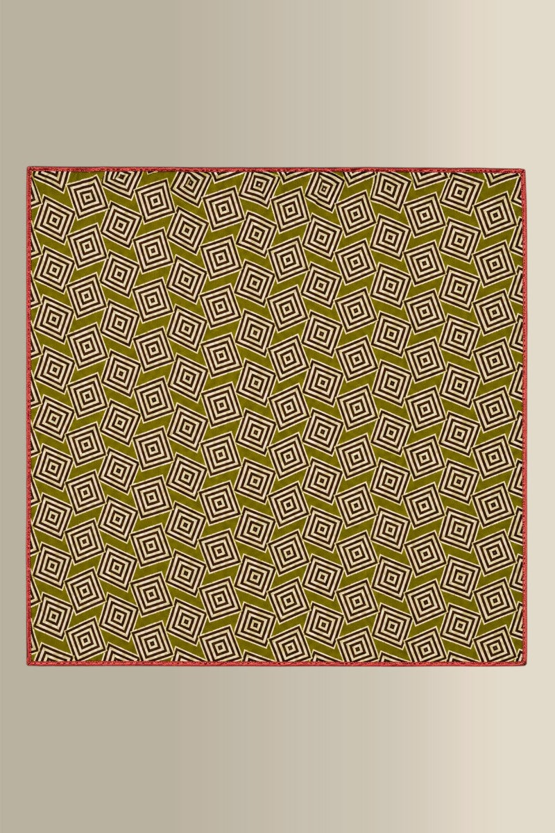 Green & Pink Double Sided Silk Pocket Square
