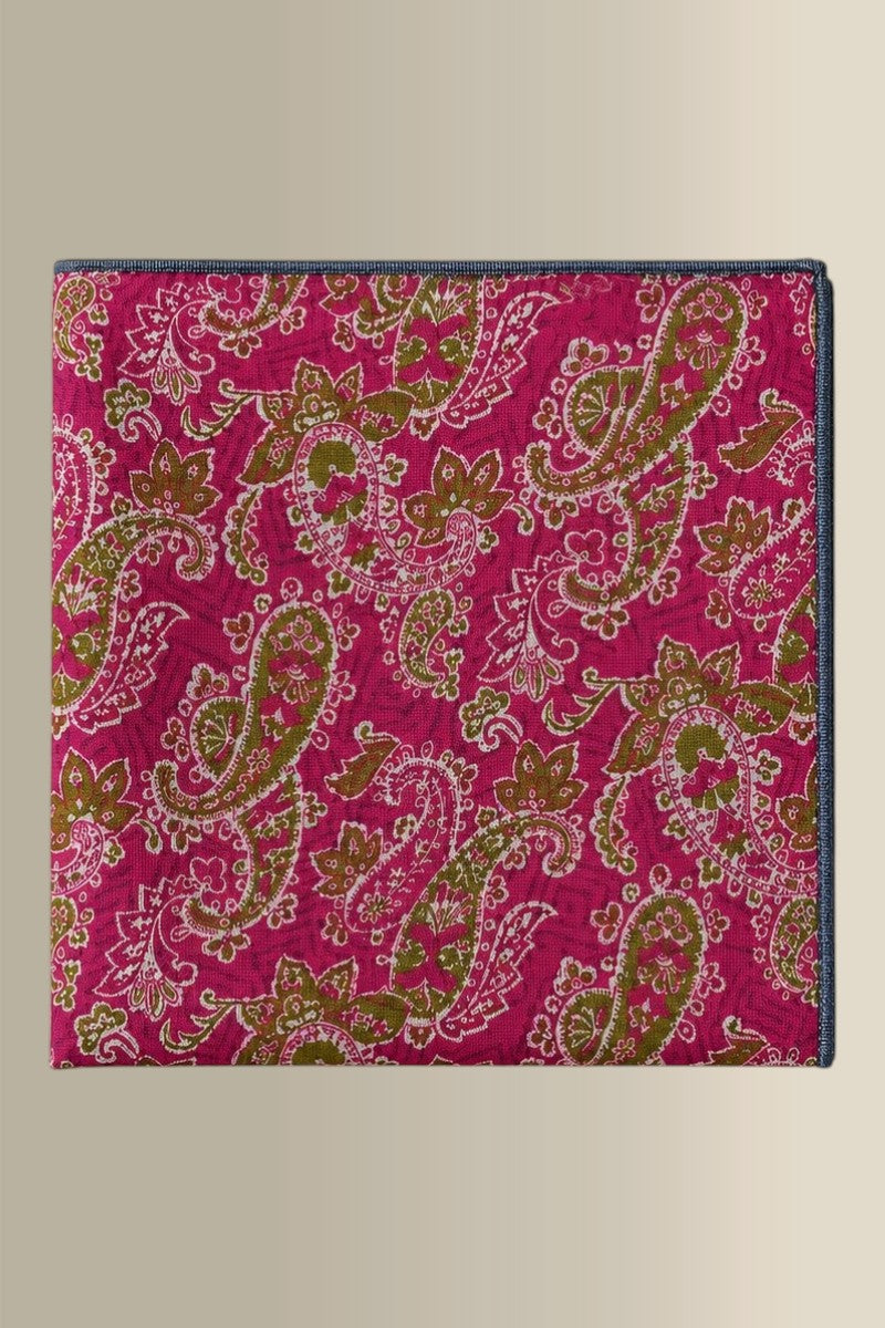 Pink & Green Double Sided Silk Pocket Square