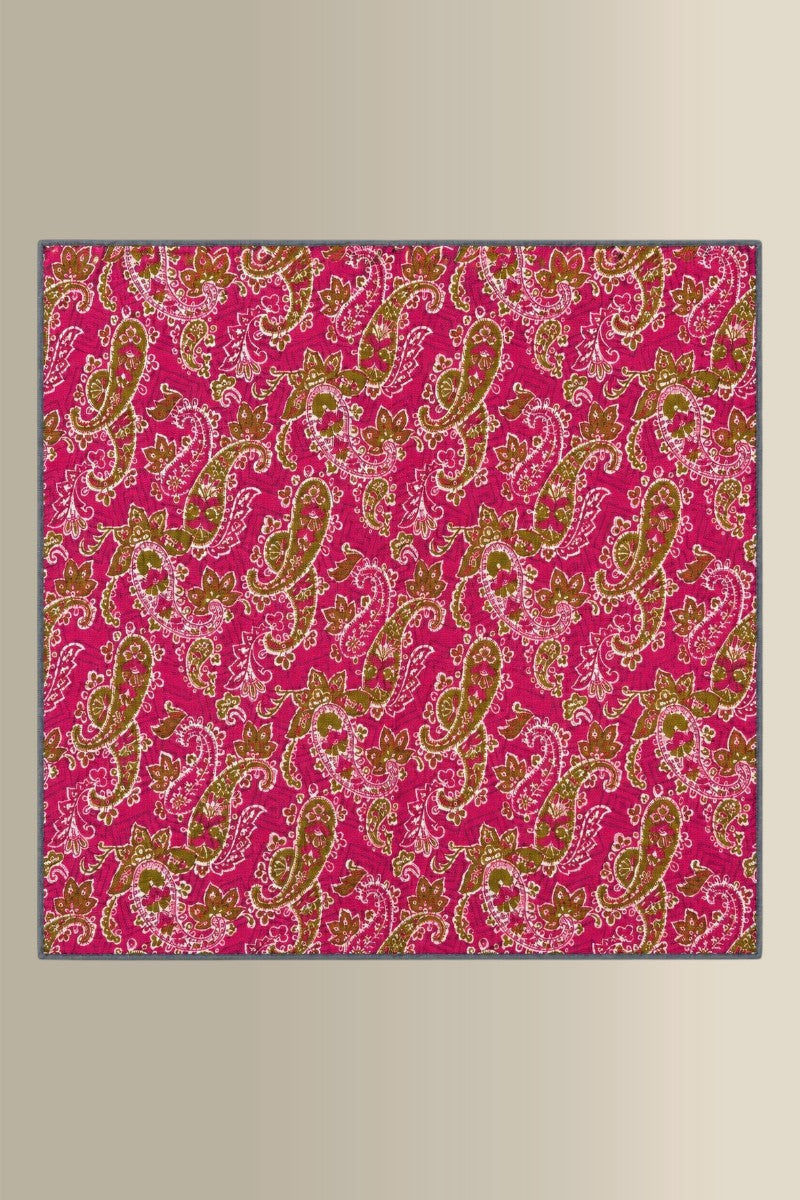 Pink & Green Double Sided Silk Pocket Square