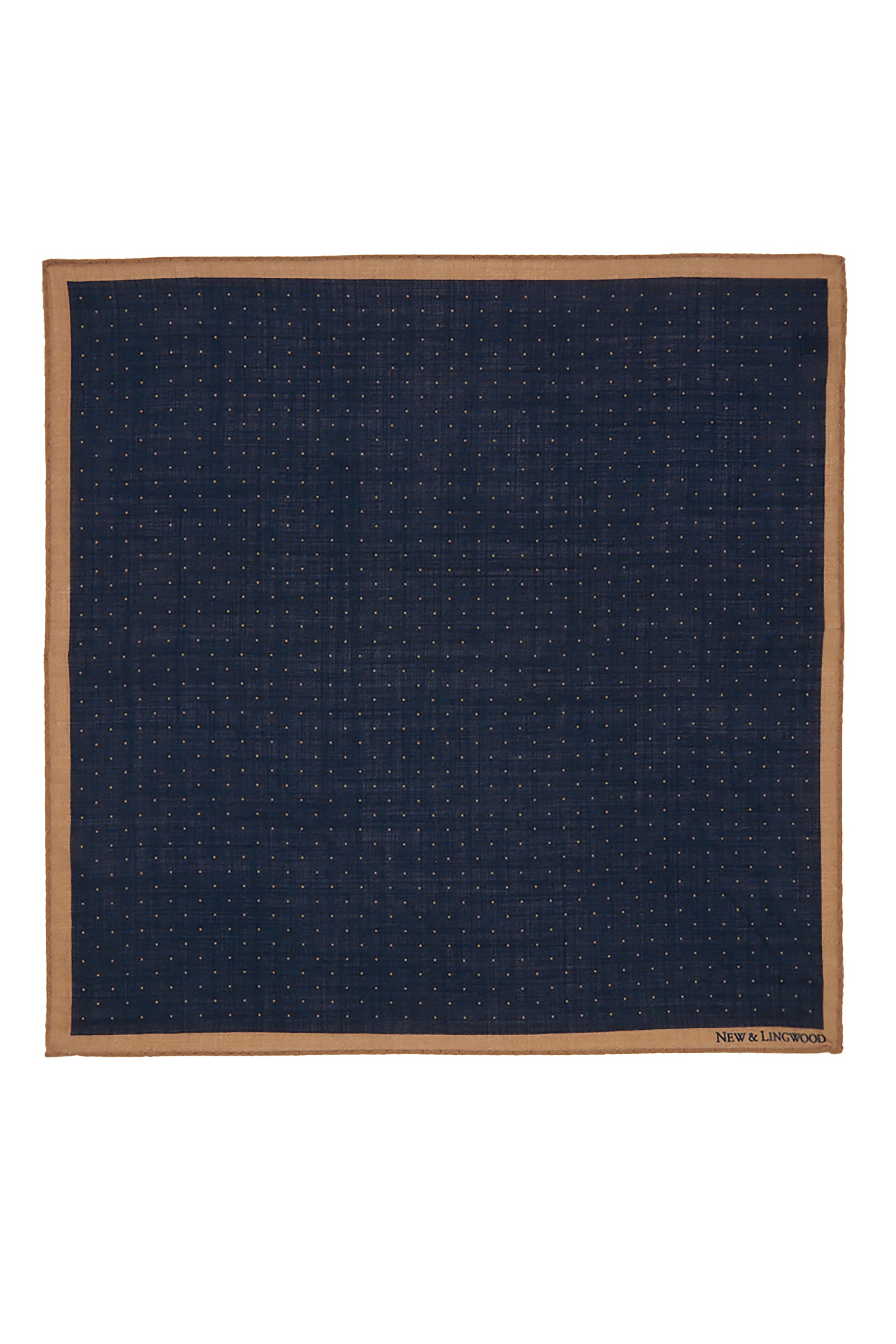 Navy Fine Dot Wool Pocket Square