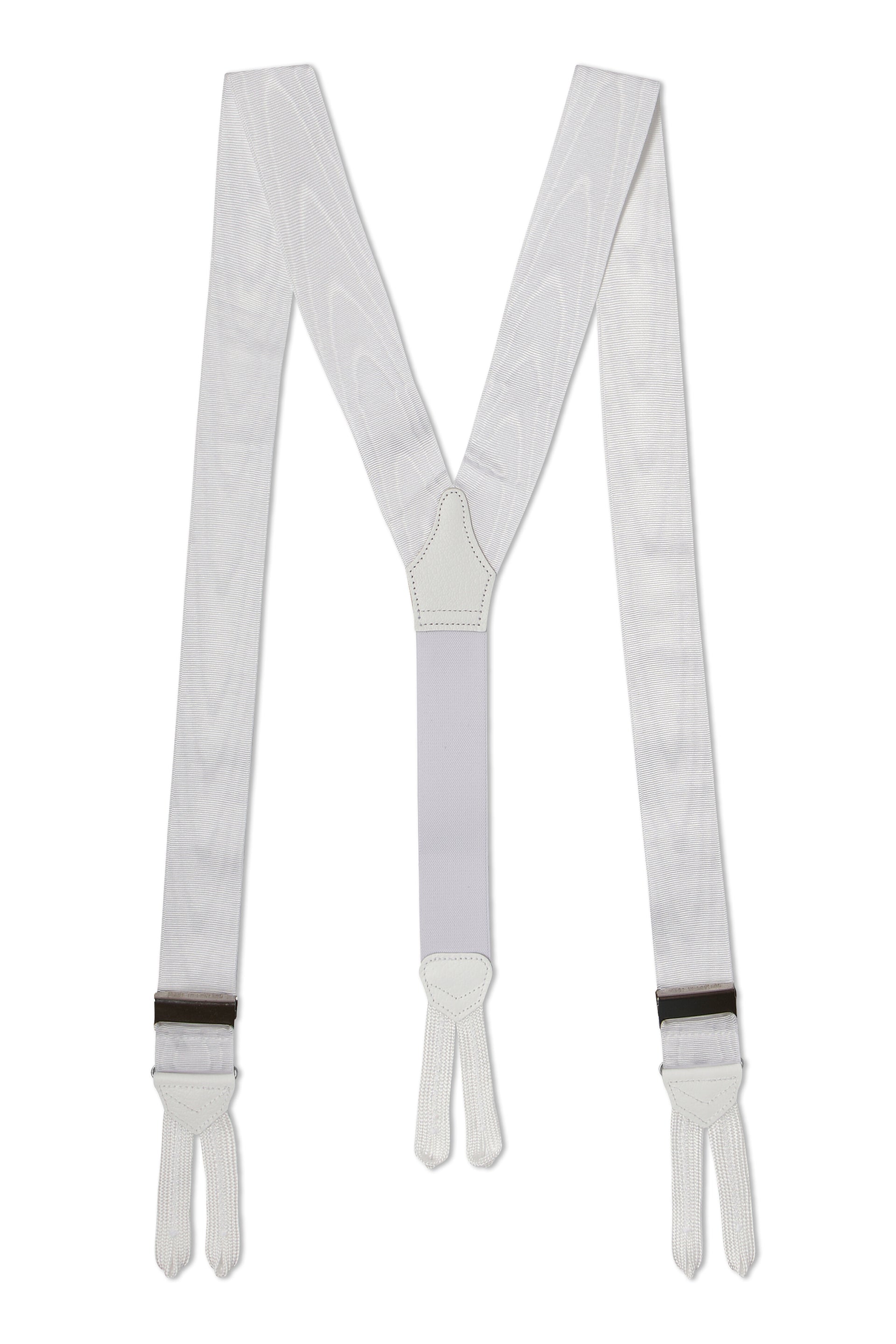 White Moire Braid End Braces 40mm