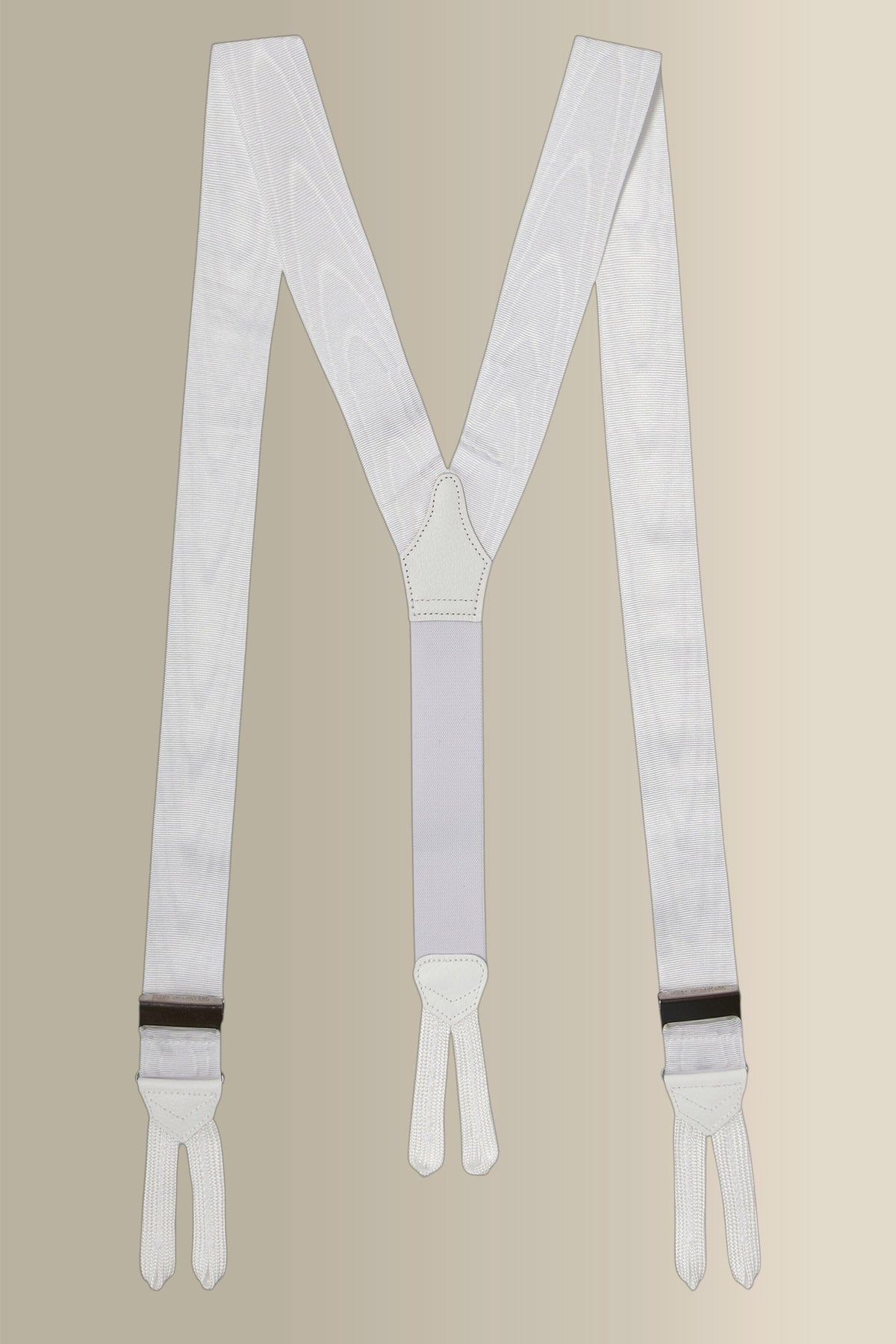 White & Gilt Moire Braid End Braces 40mm