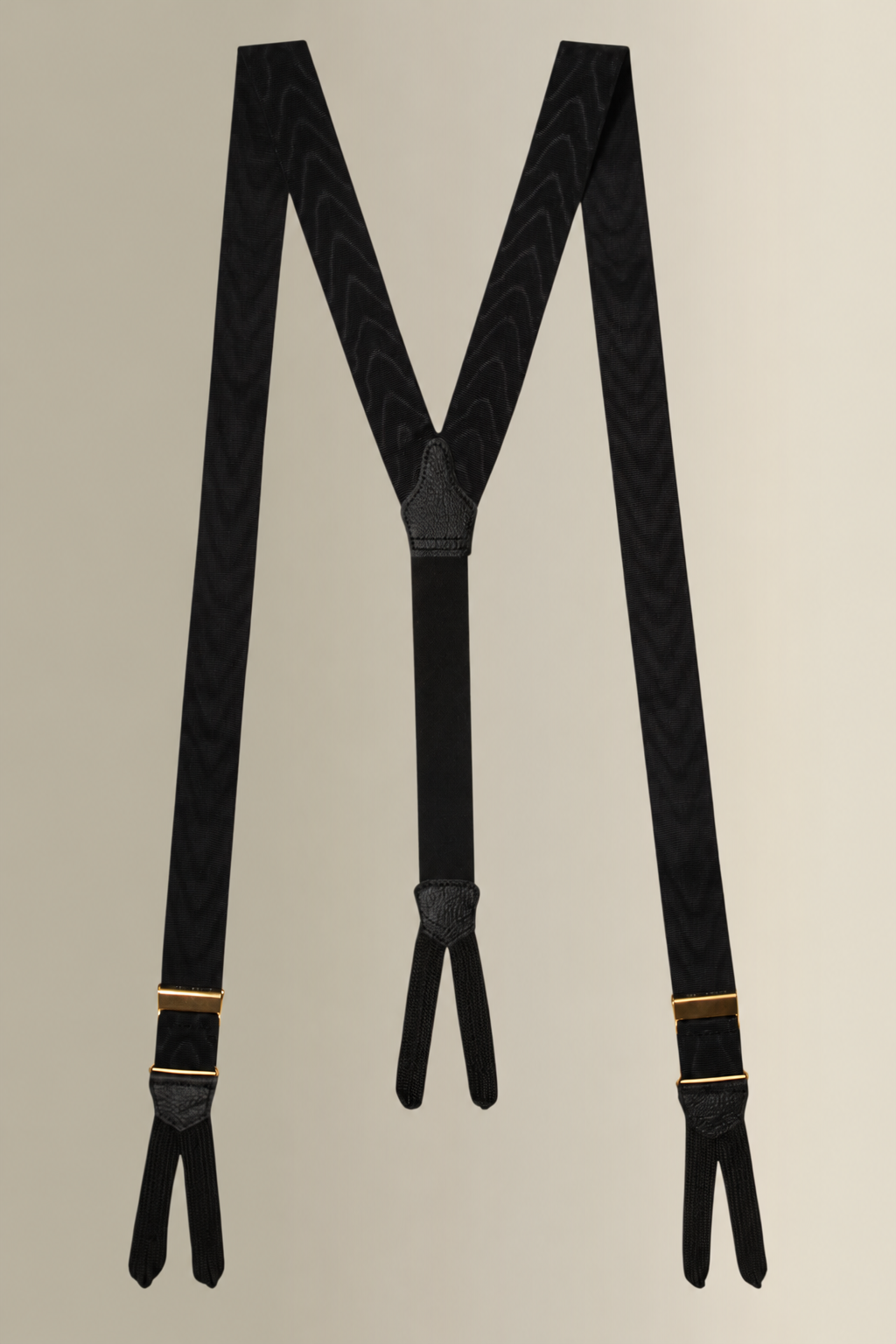 Black & Gilt Moire Braid End Braces 32mm