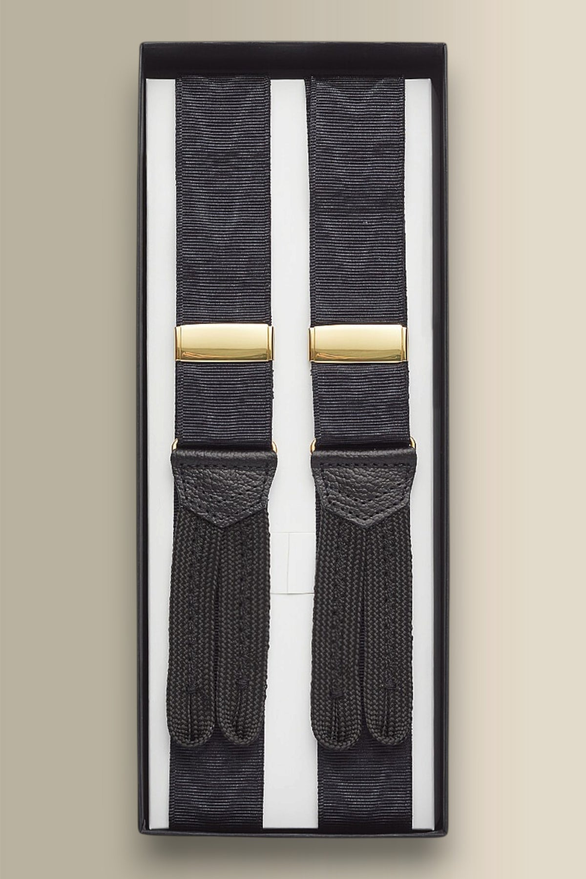Black & Gilt Moire Braid End Braces 32mm