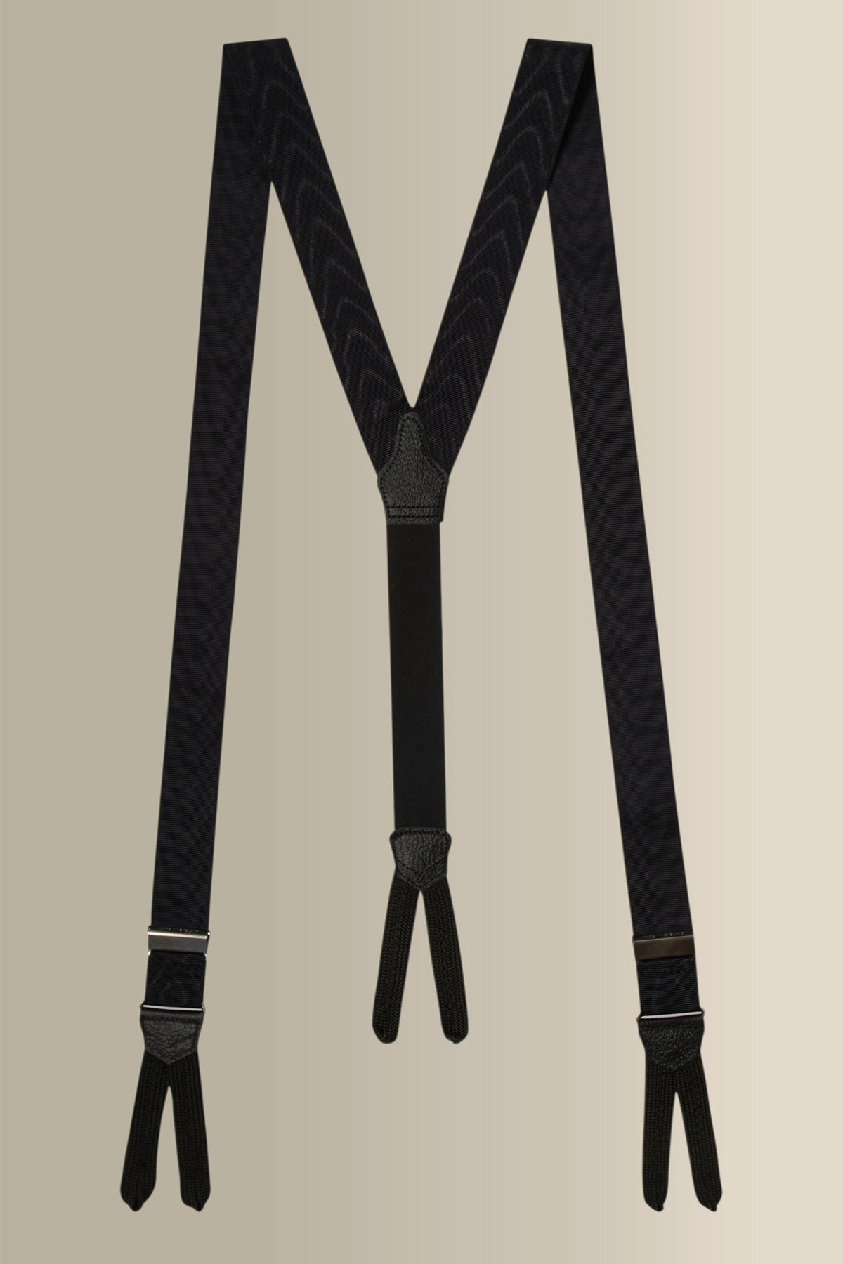 Black & Silver Moire Braid End Braces 32mm