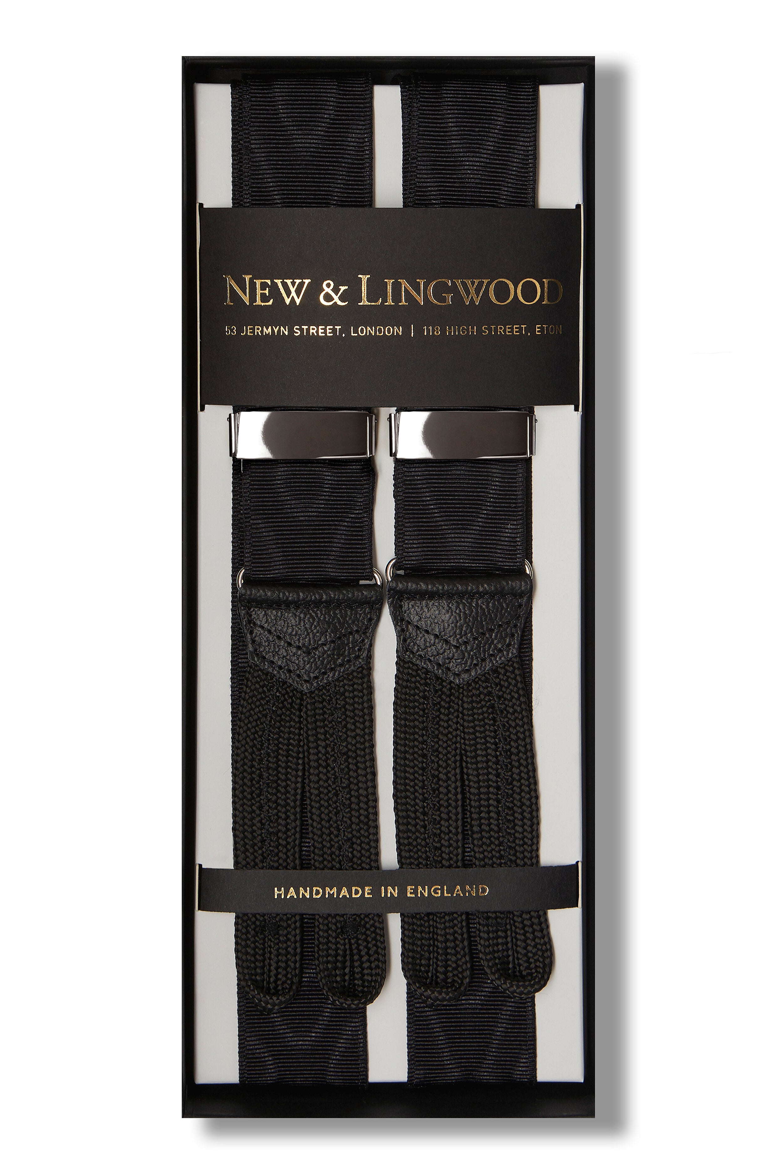 Black Moire Braid End Braces 32mm