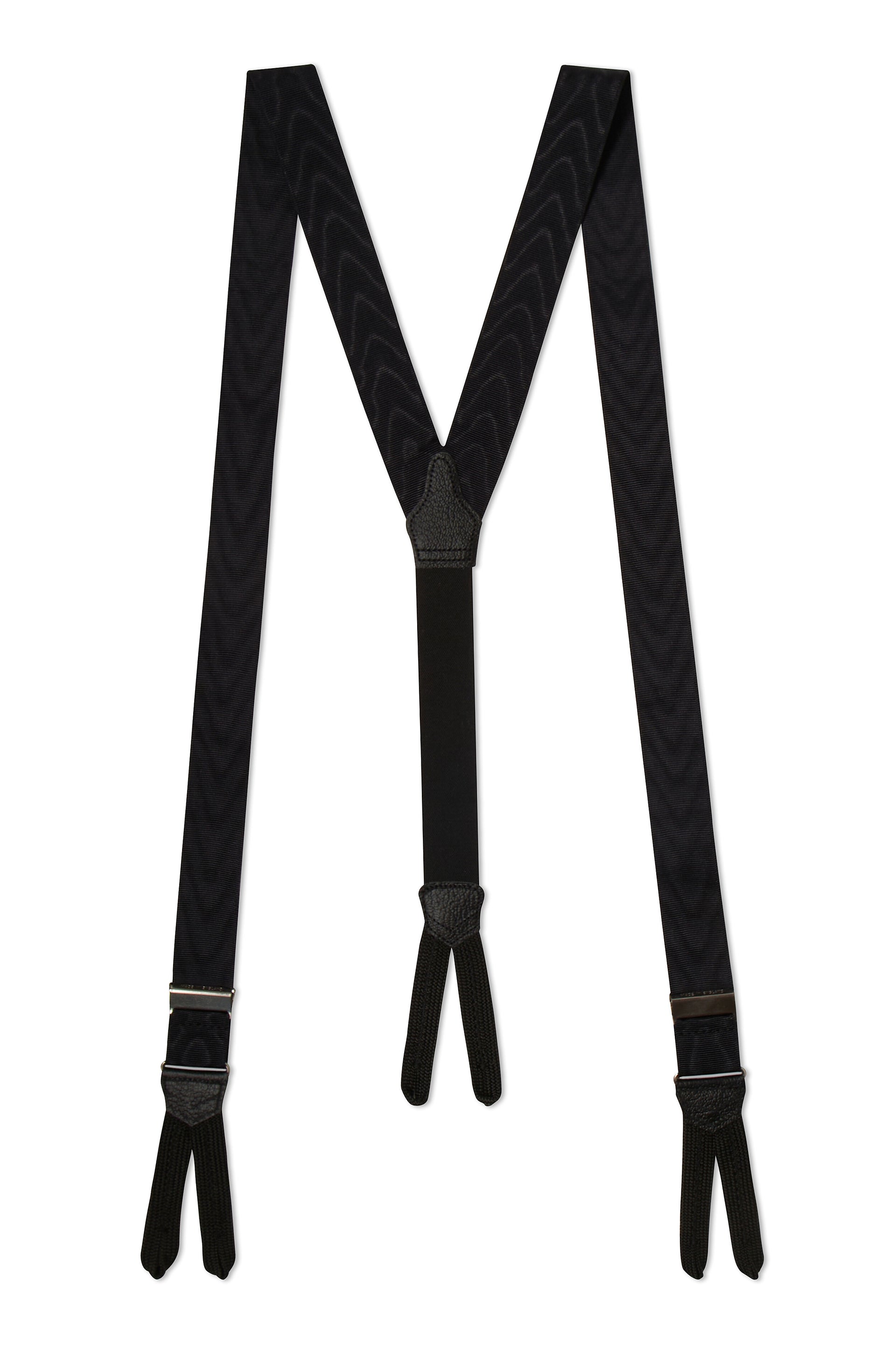 Black Moire Braid End Braces 32mm