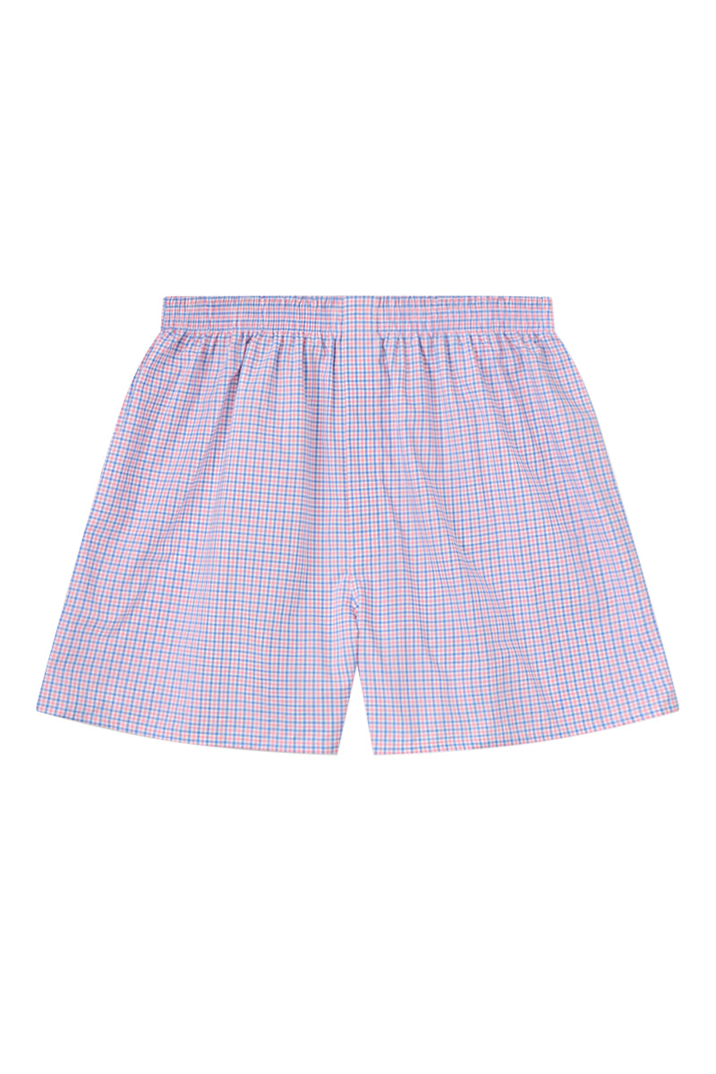 Pink & Blue Tattersall Check Boxer Shorts