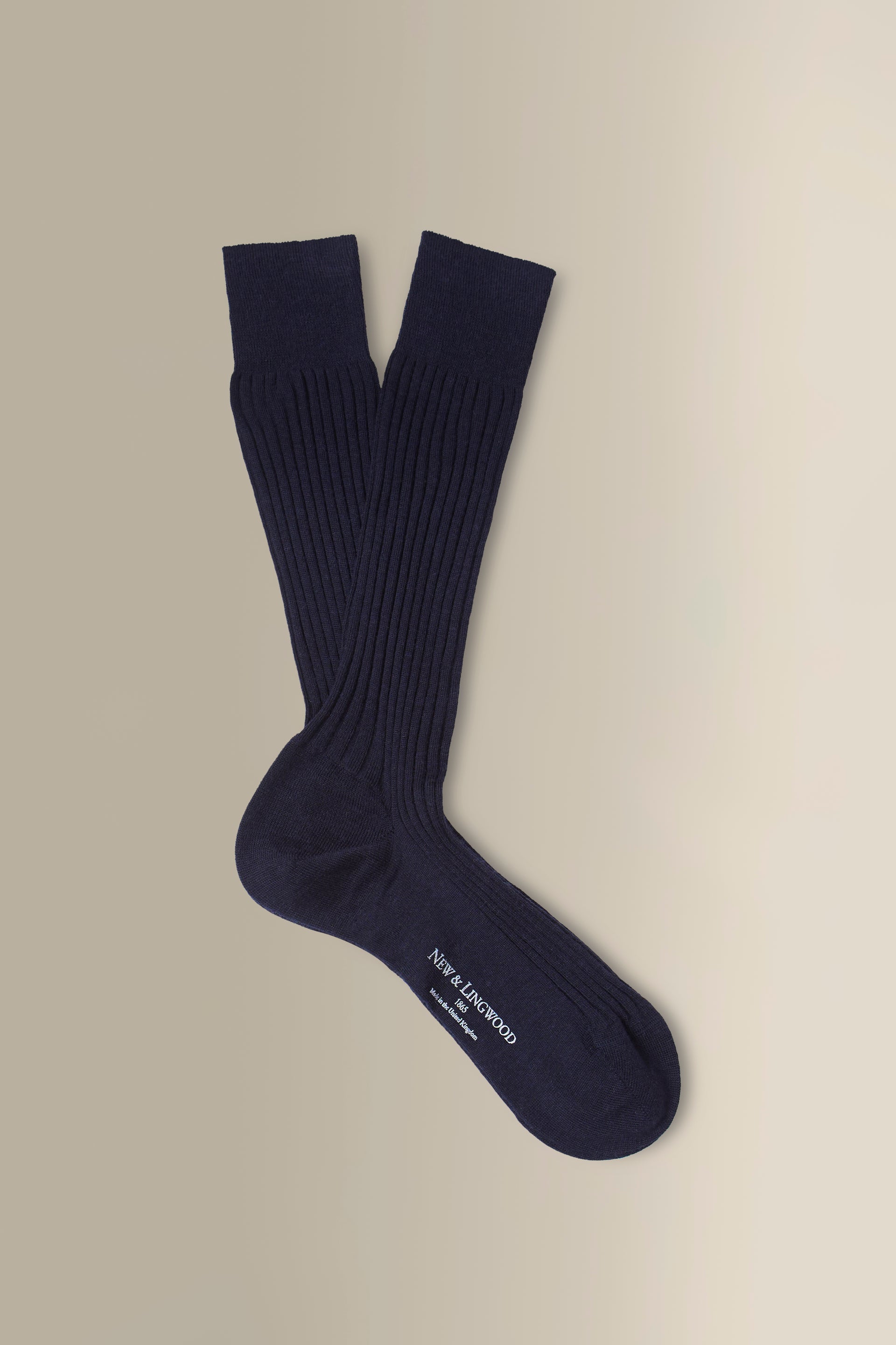 Navy Mid Calf Lightweight Merino Wool Socks