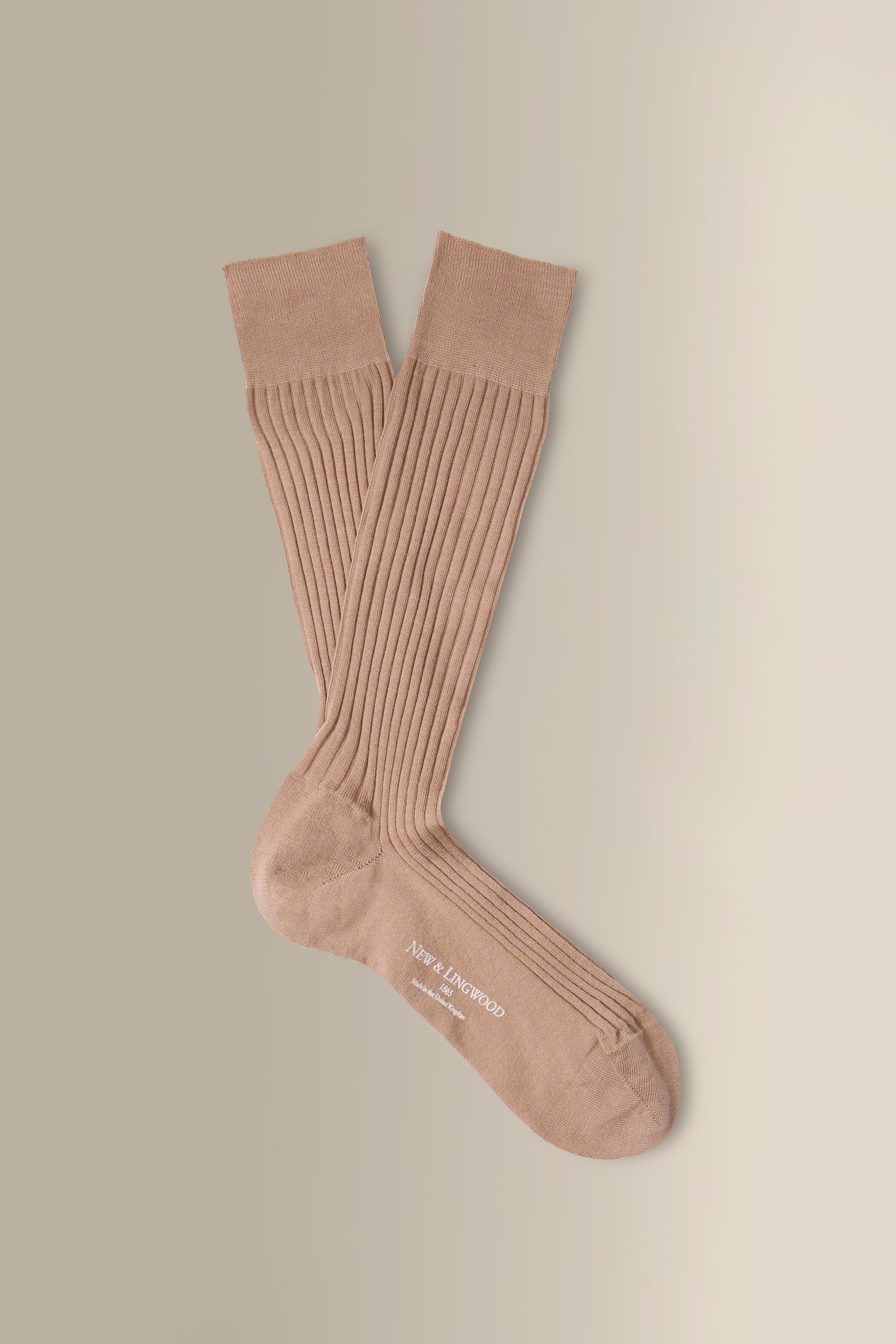 Light Khaki Mid Calf Lightweight Wool Socks