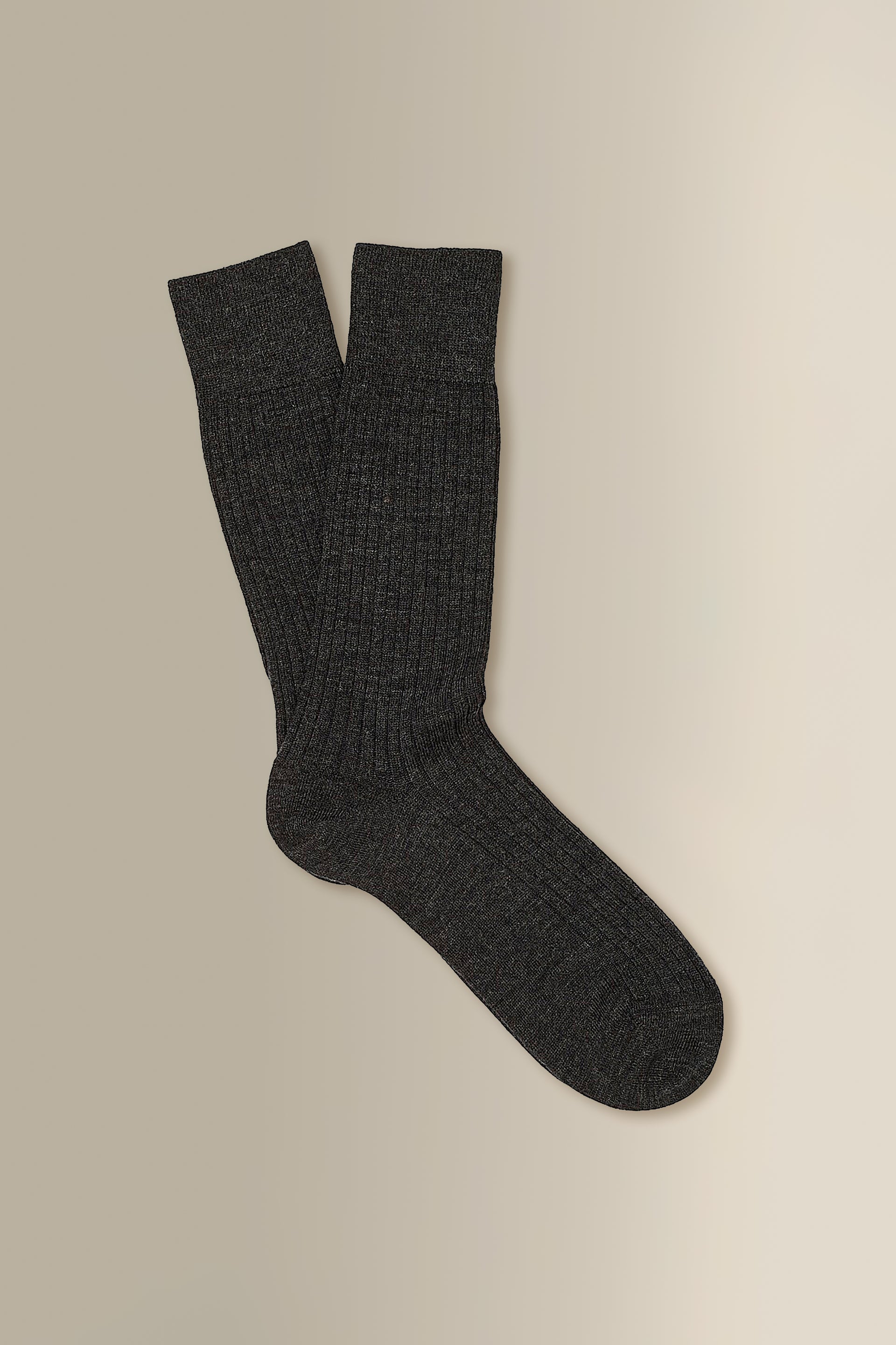 Dark Grey Mid Calf Lightweight Wool Socks