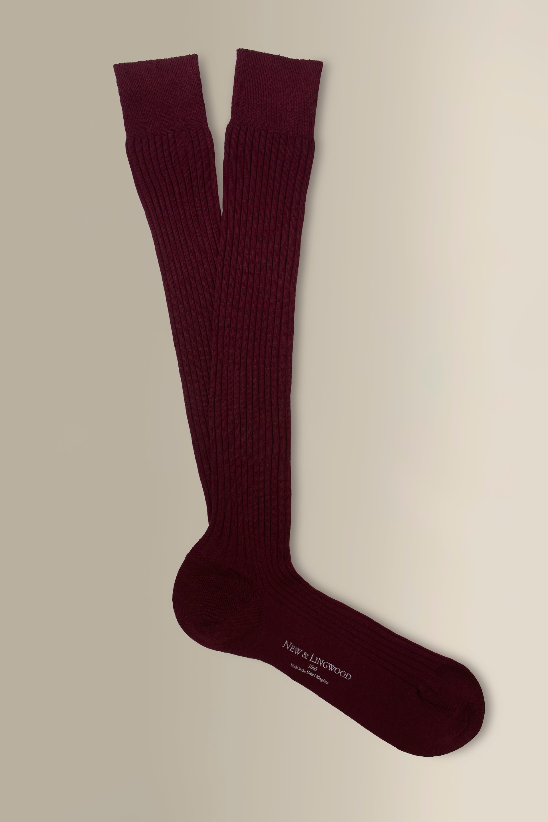 Maroon Long Lightweight Wool Socks
