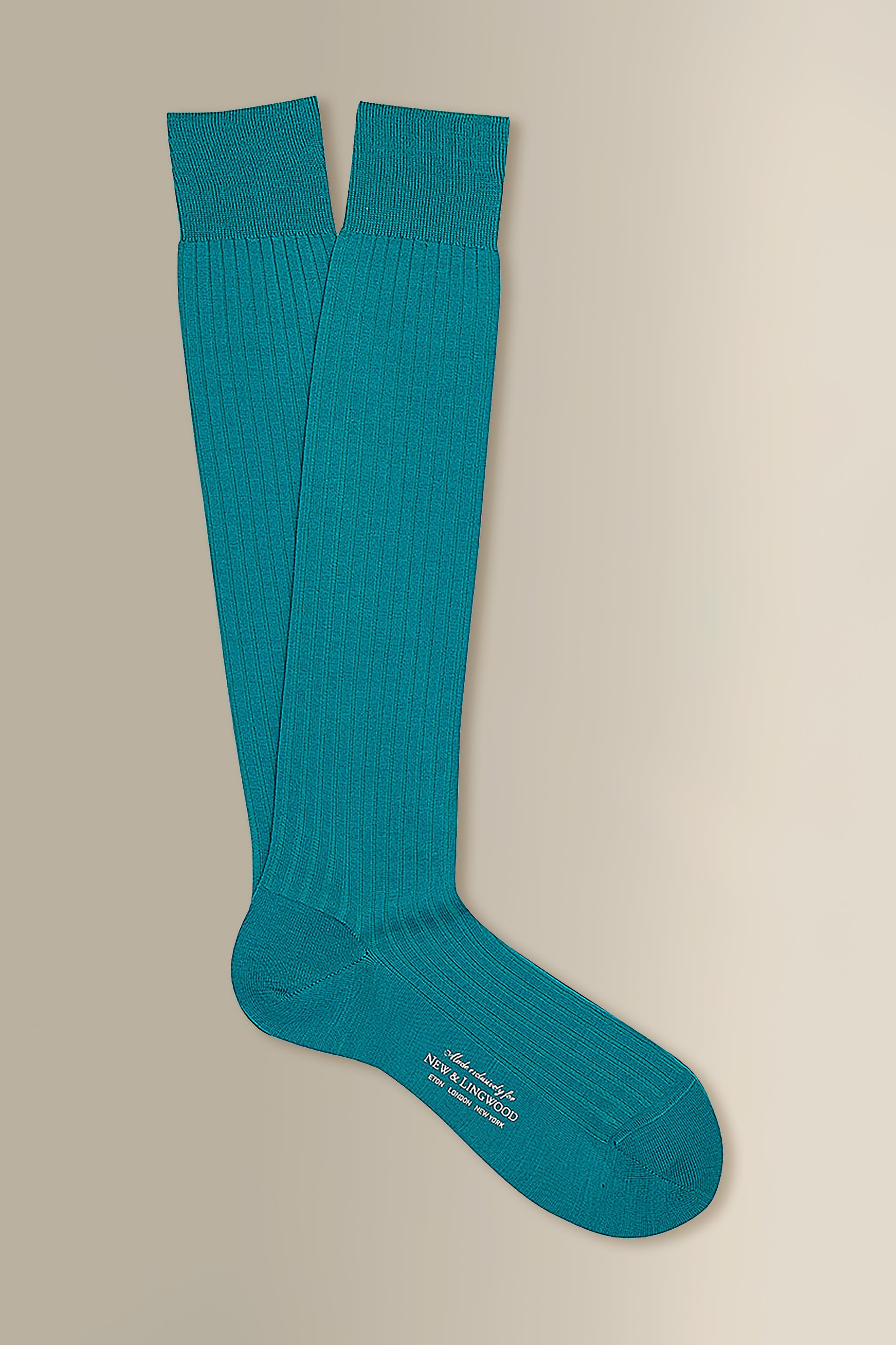 Teal Long Lightweight Wool Socks