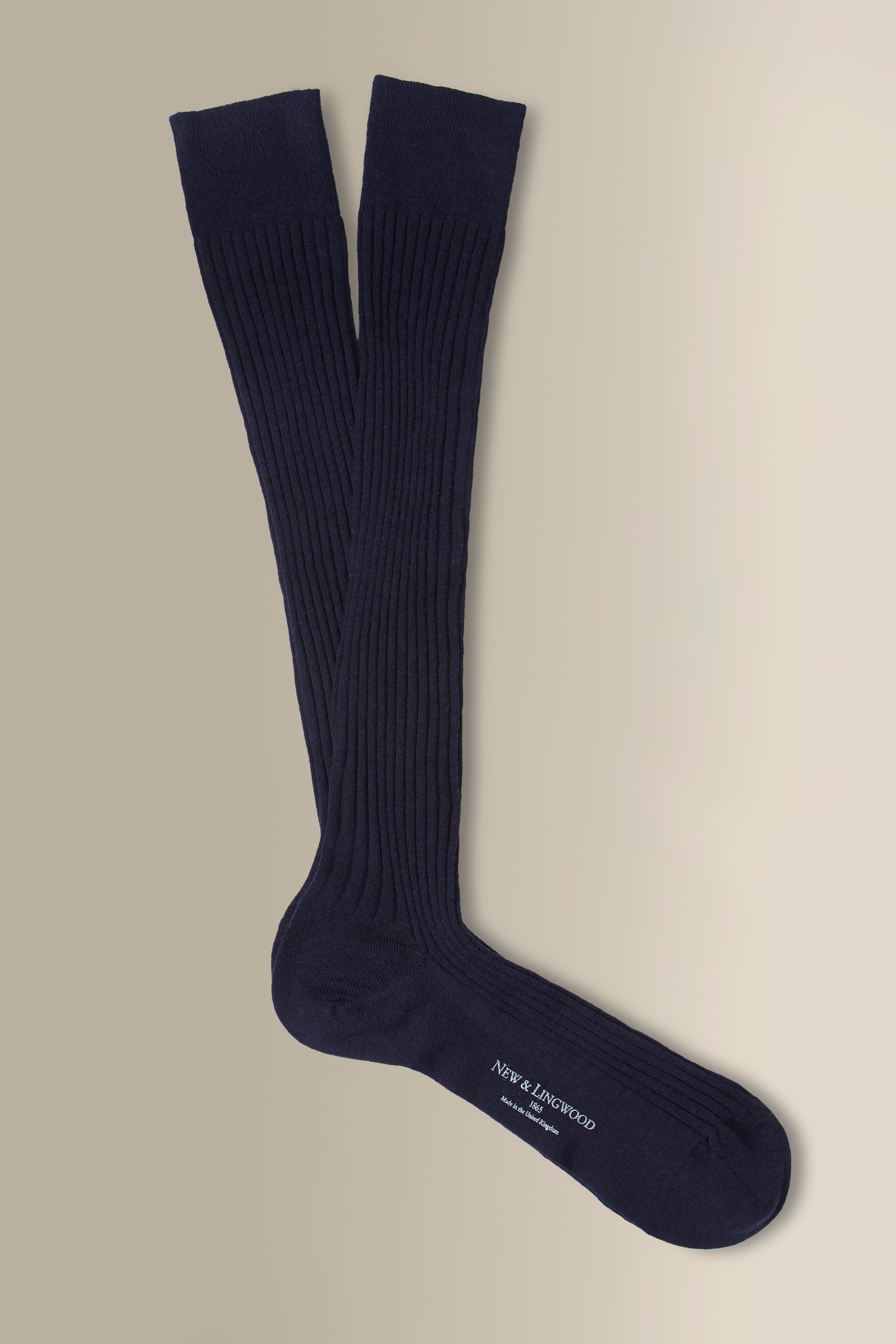 Navy Long Lightweight Wool Socks