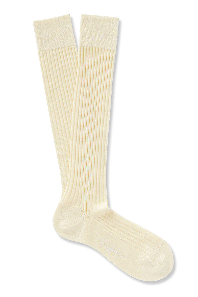 Cream Long Lightweight Wool Socks