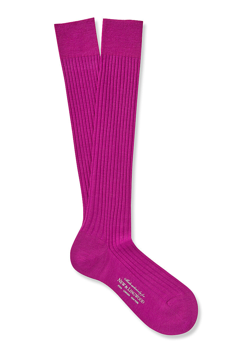 Magenta Long Lightweight Wool Socks