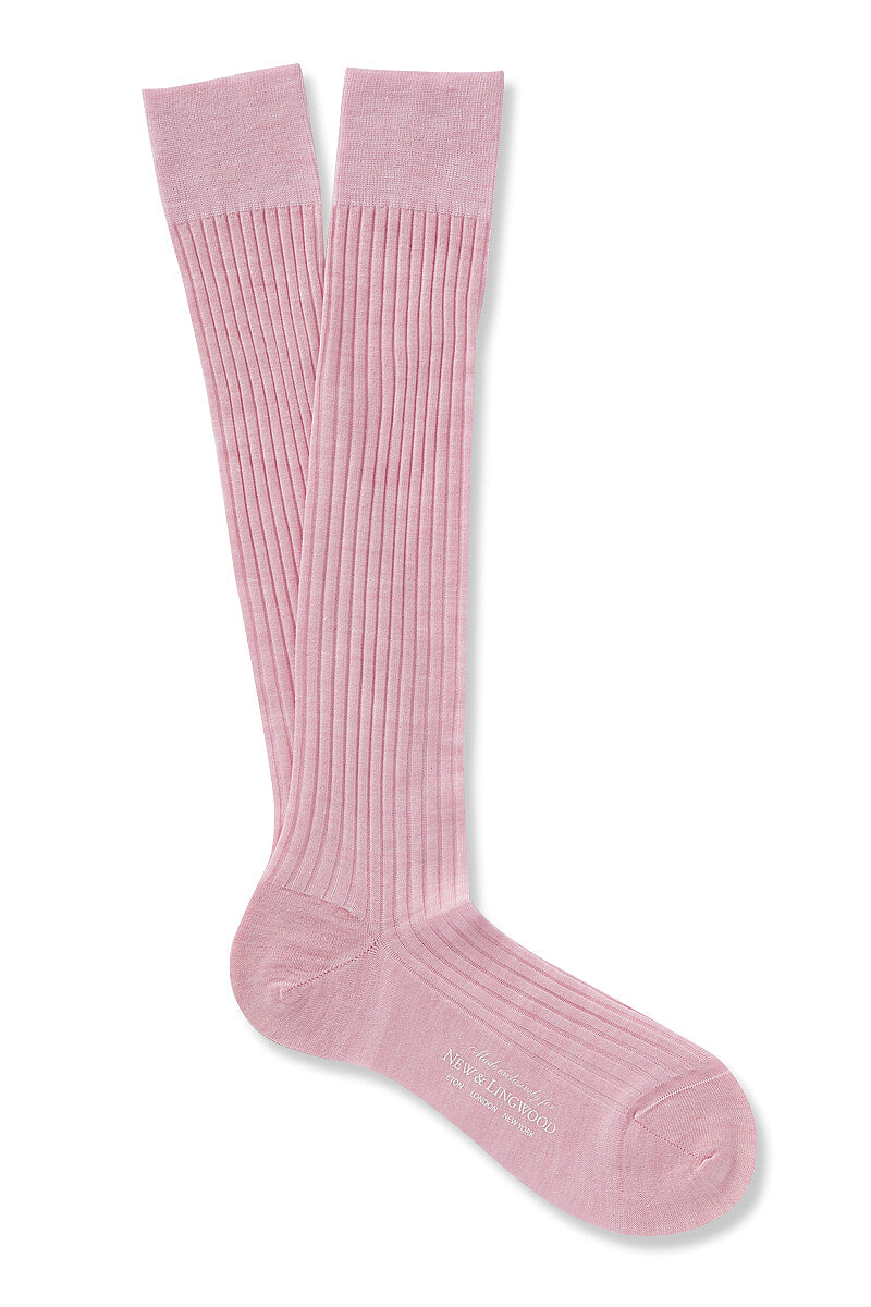 Pink Long Lightweight Wool Socks