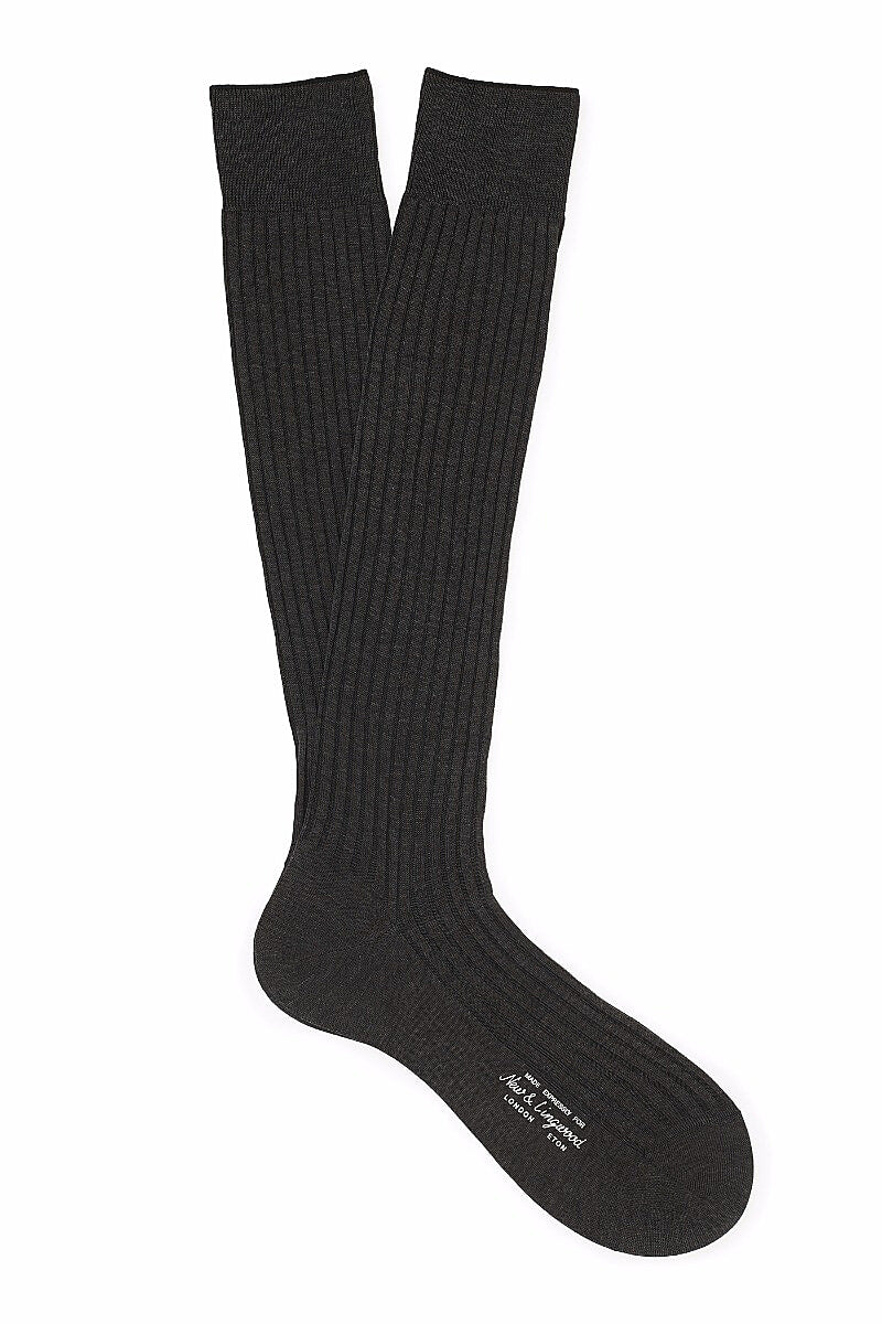 Dark Grey Long Cotton Socks