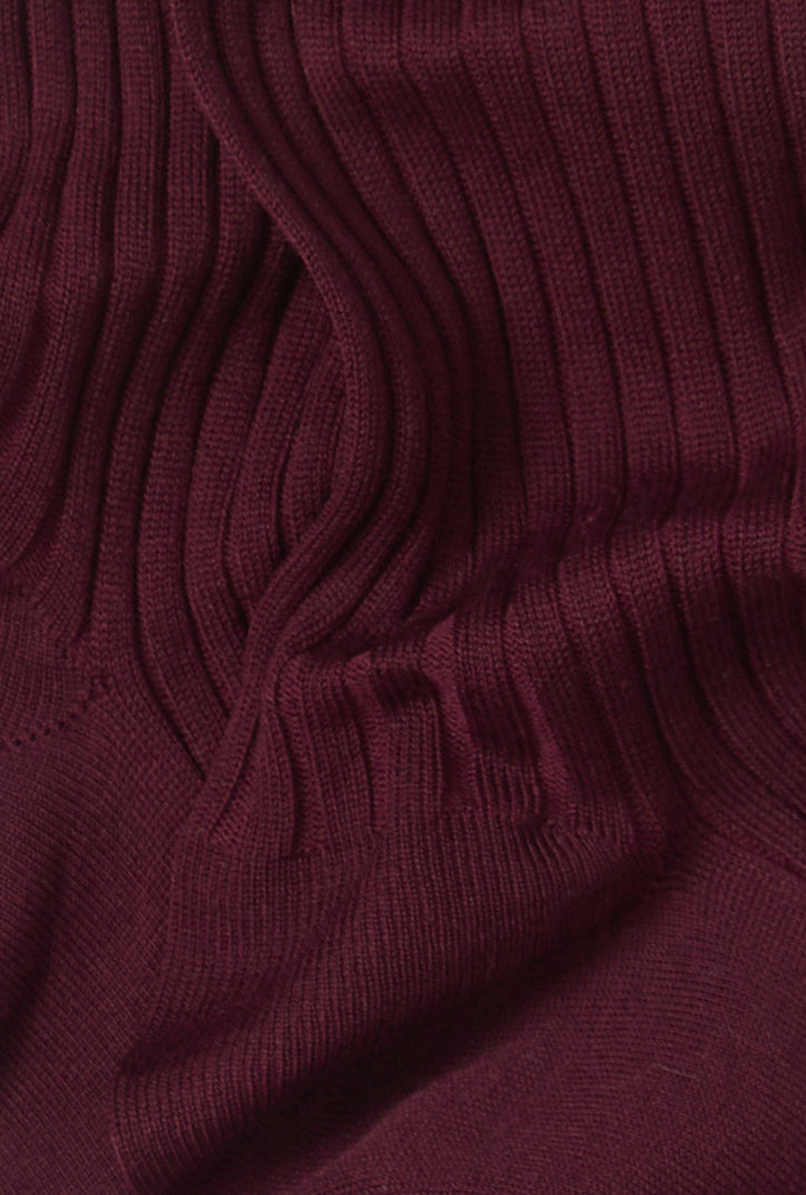 Burgundy Mid Calf Cotton Socks