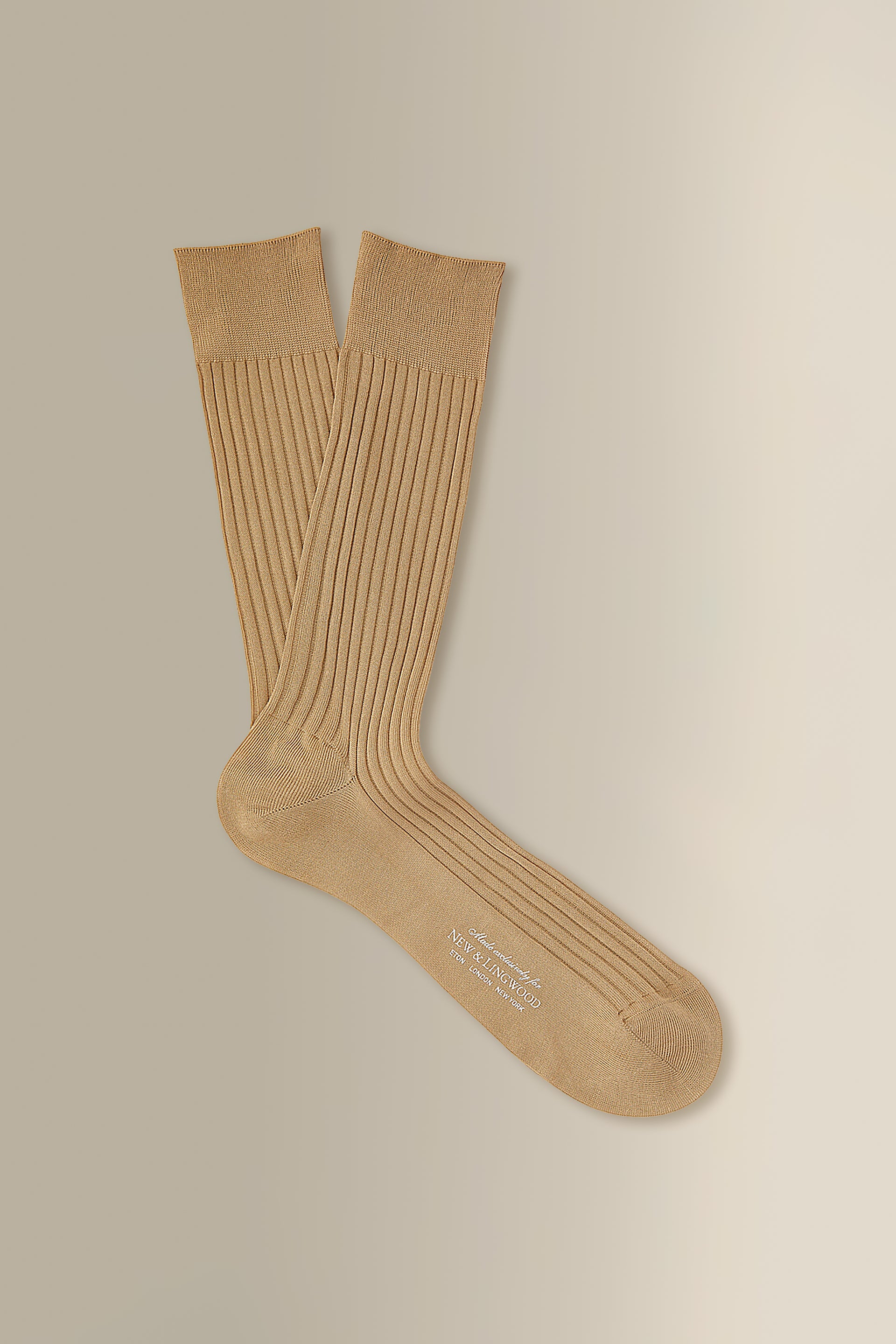 Light Khaki Mid Calf Cotton Socks
