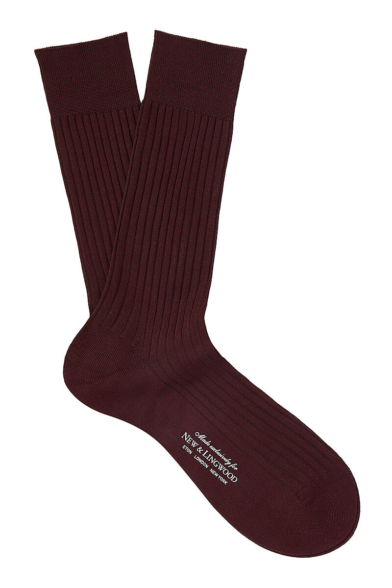 Burgundy Mid Calf Cotton Socks