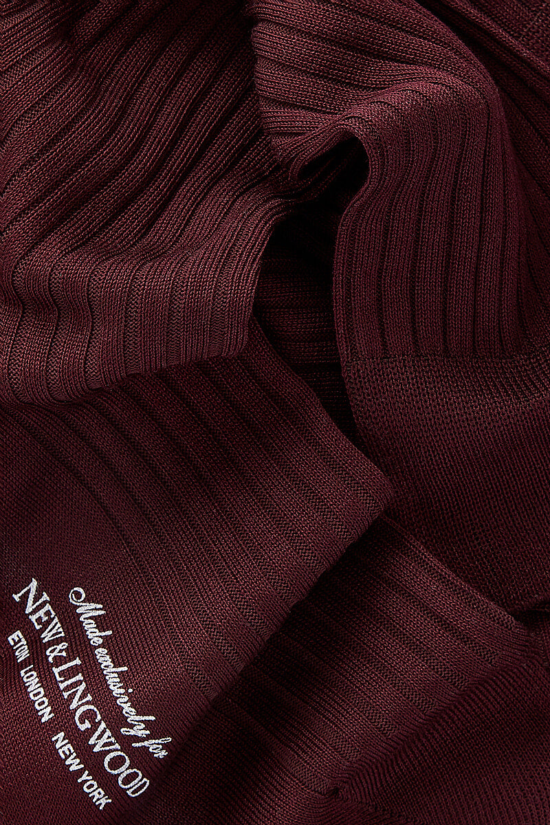 Burgundy Mid Calf Cotton Socks