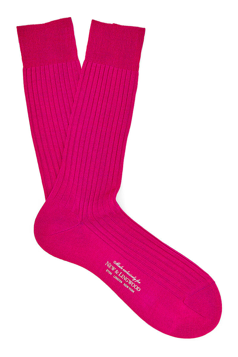 Fuschia Mid Calf Cotton Socks