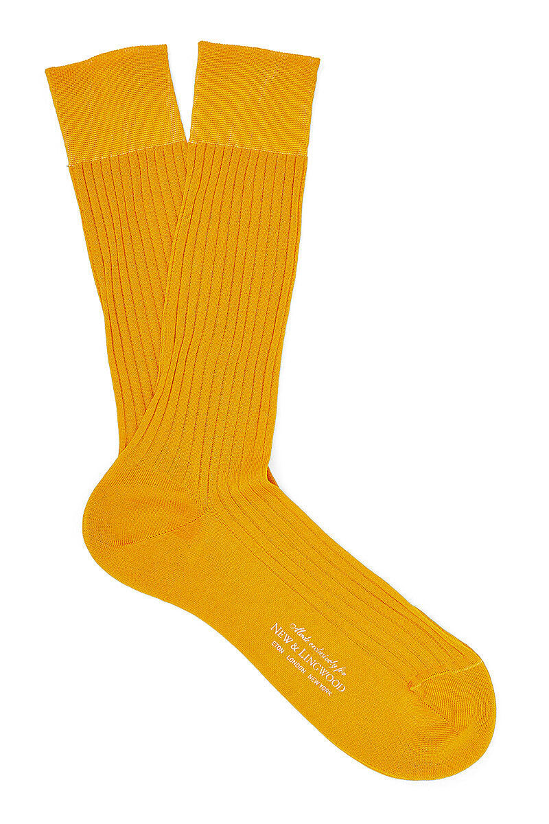 Gold Mid Calf Cotton Socks