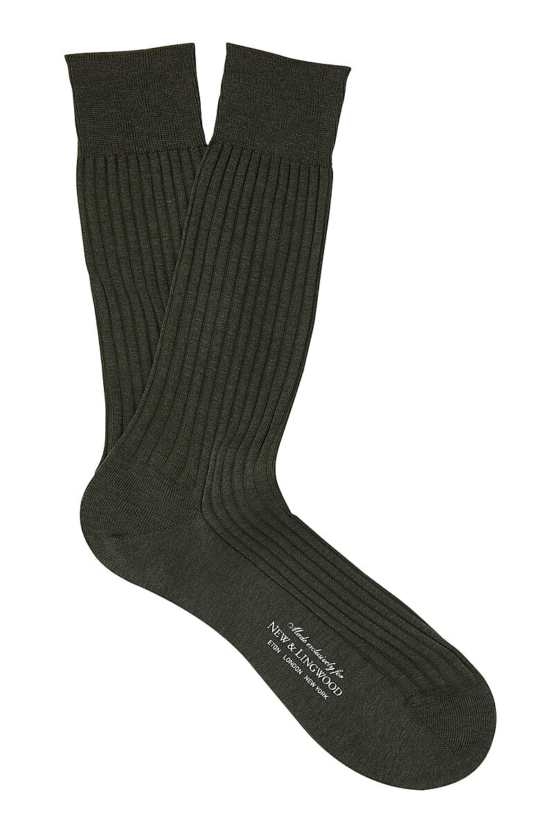 Olive Mid Calf Cotton Socks