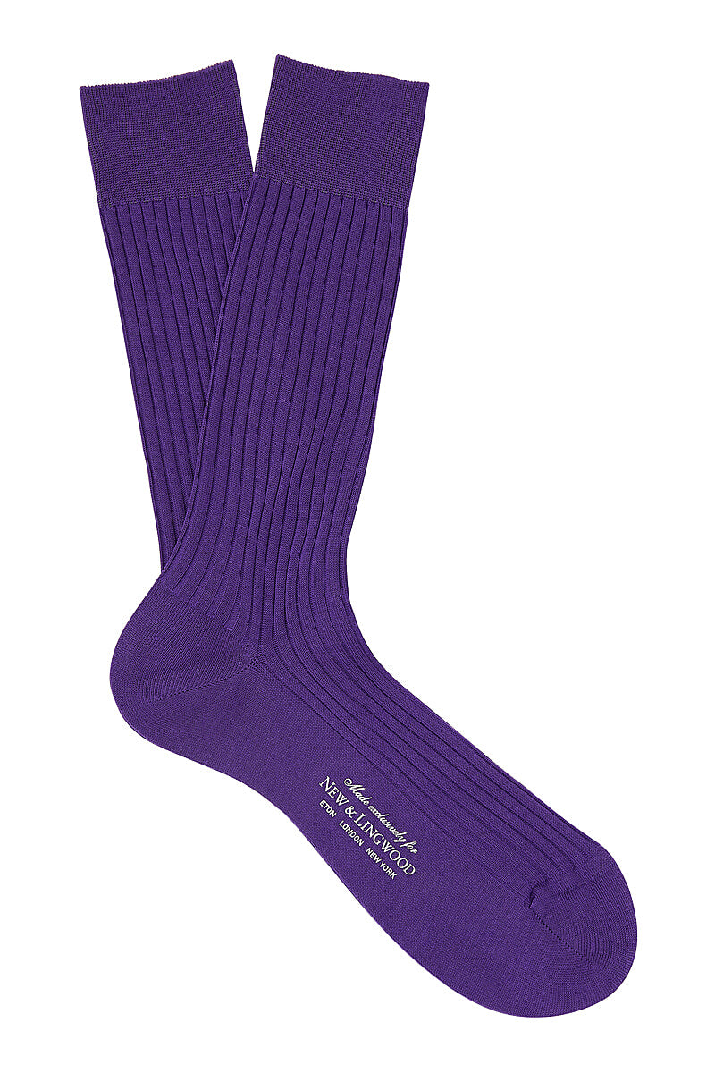 Purple Mid Calf Cotton Socks