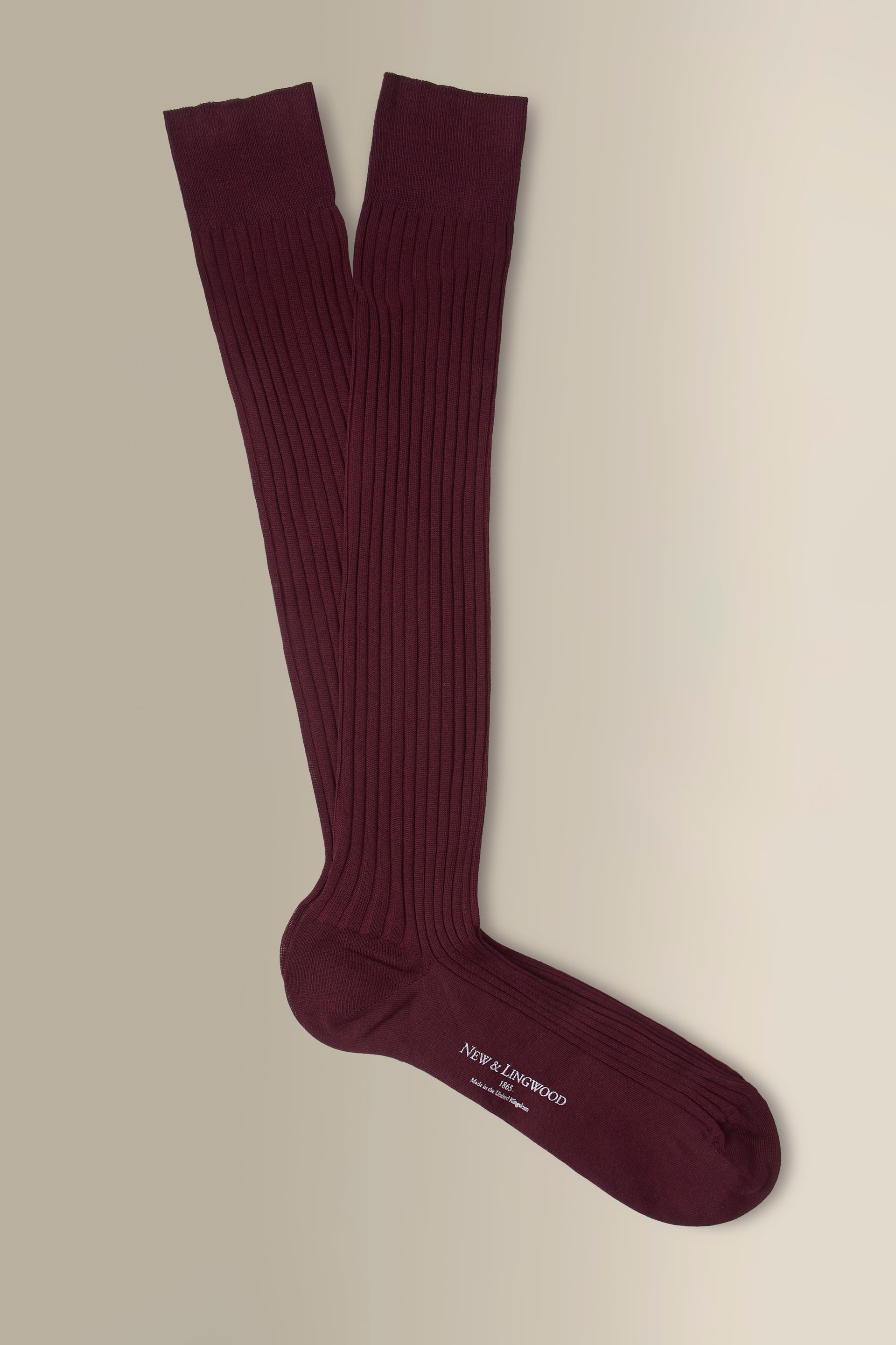 Burgundy Long Cotton Socks