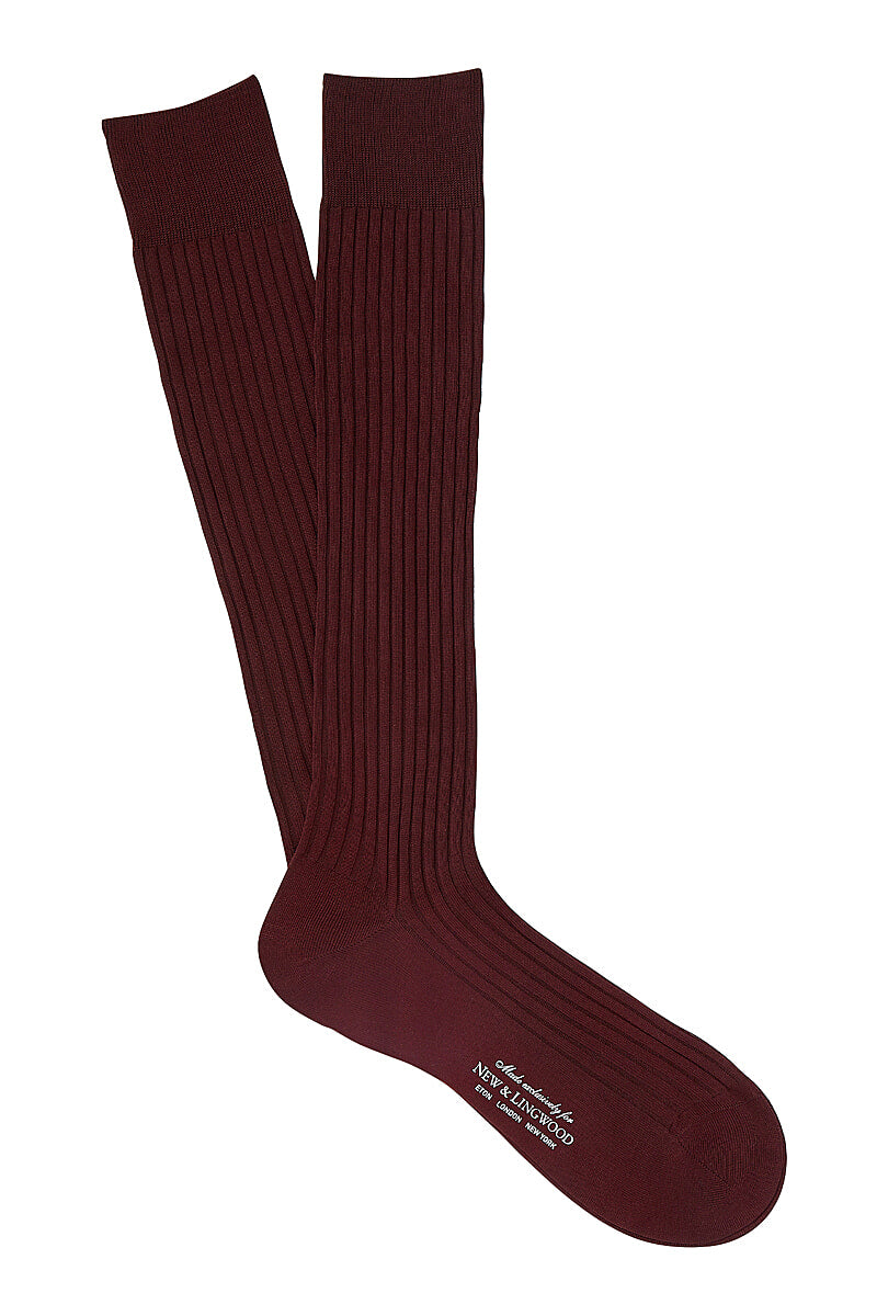 Burgundy Long Cotton Socks