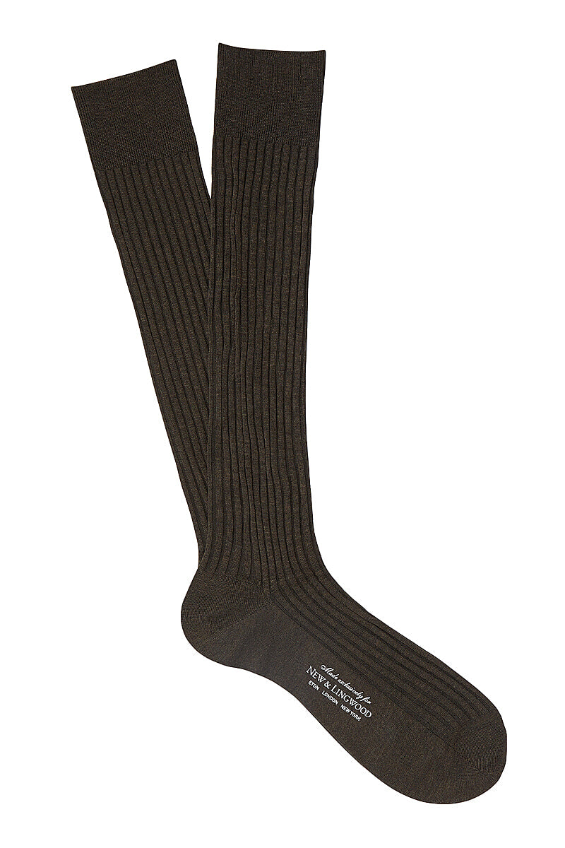 Dark Brown Long Cotton Socks