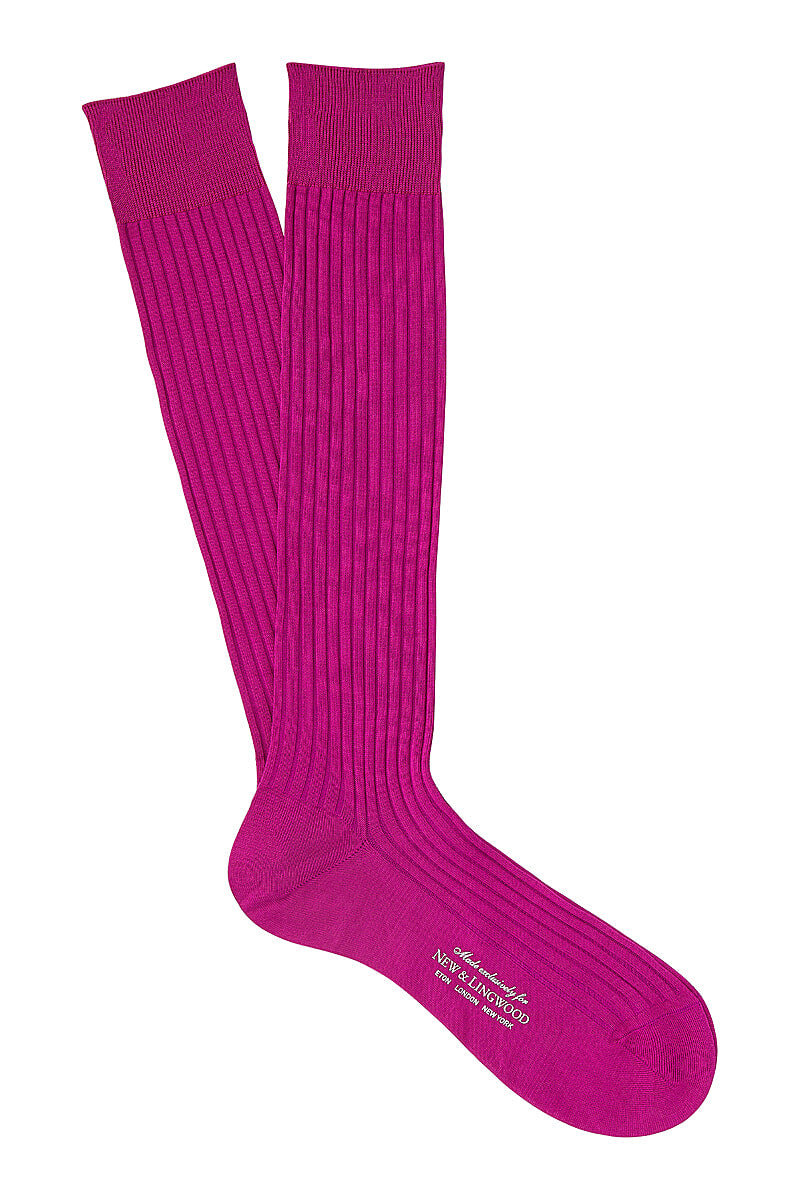 Fuschia Long Cotton Socks