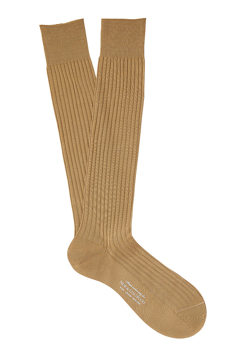 Light Khaki Long Cotton Socks