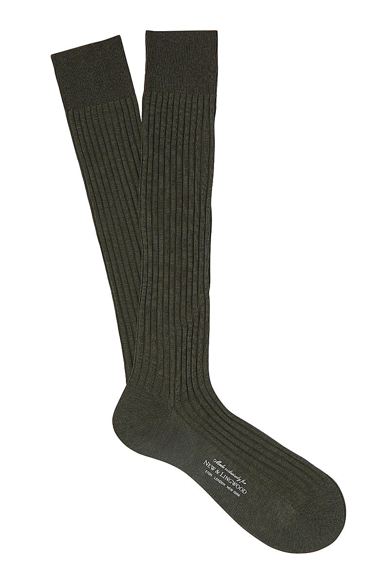 Olive Long Cotton Socks