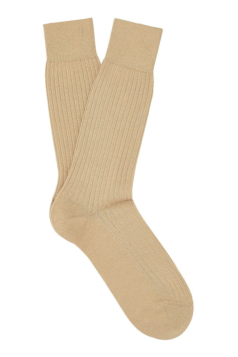 Light Khaki Mid Calf Lightweight Wool Socks