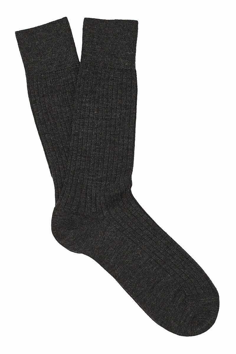 Dark Grey Mid Calf Lightweight Merino Wool Socks