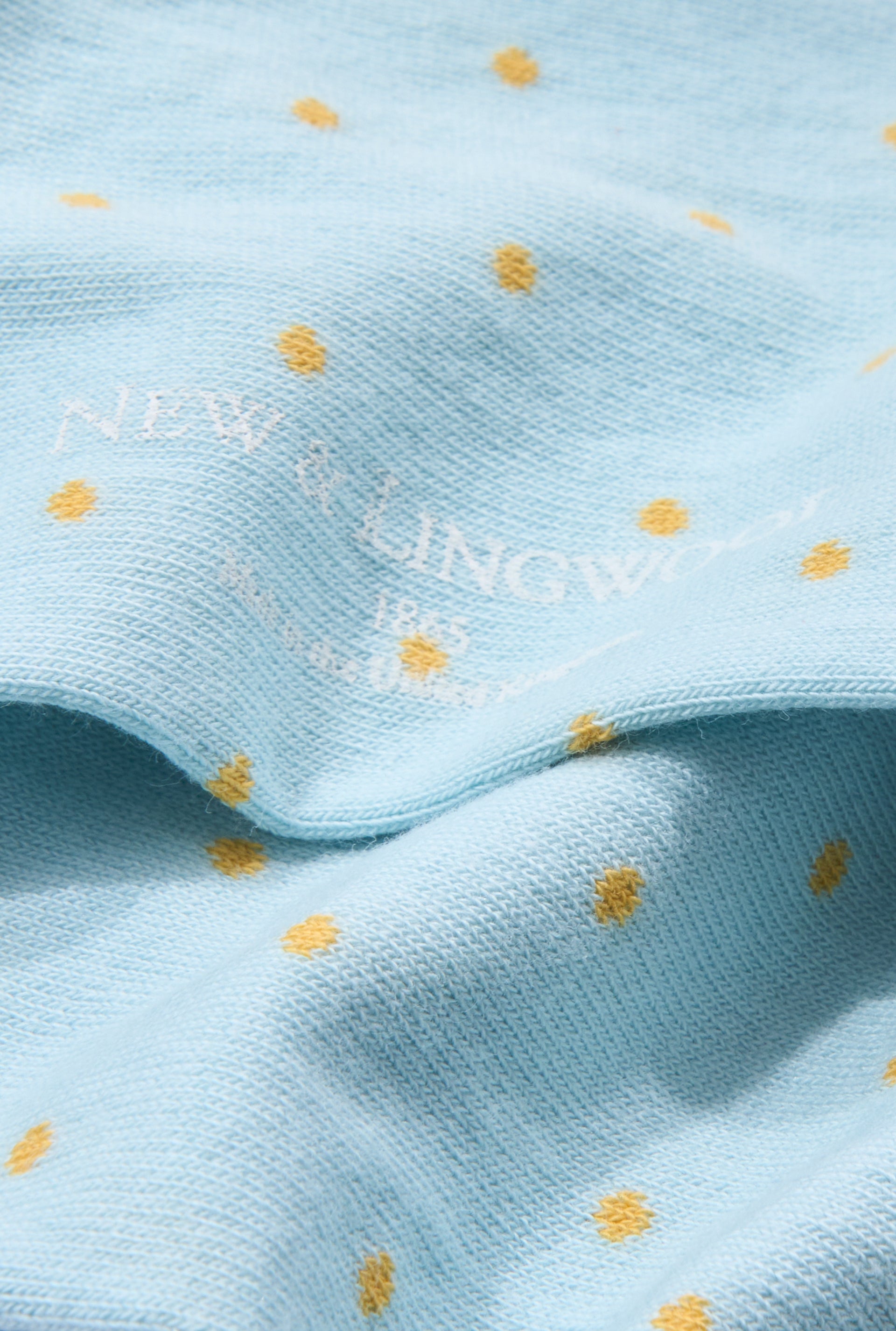 Blue & Yellow Polka Dot Mid Calf Cotton Socks